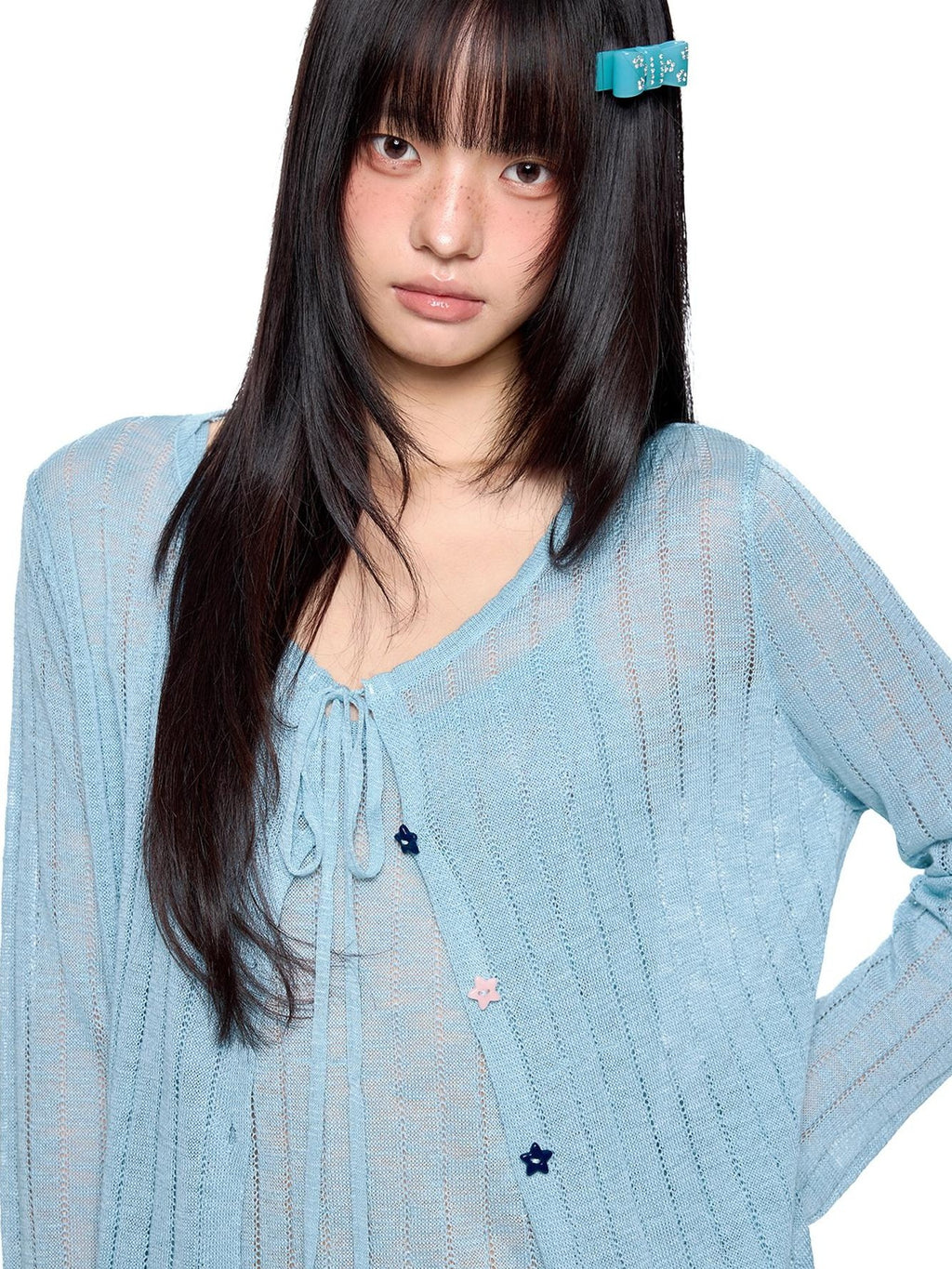 EZEK Lightweight Breathable Knitted Button Two Piece Women's Viscose Blend Cardigans