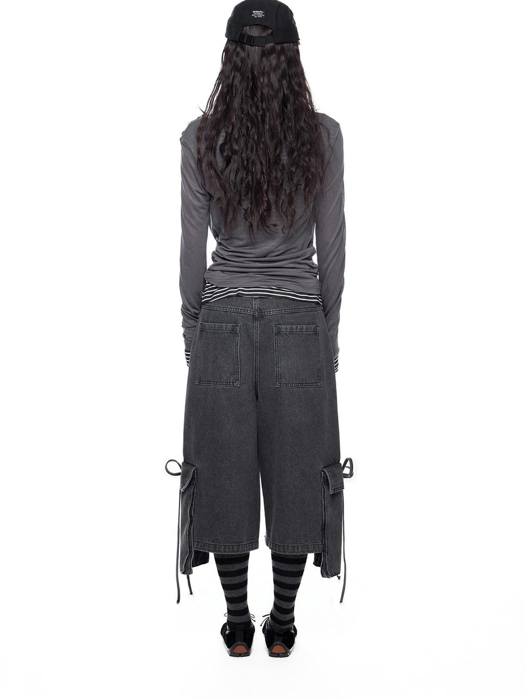 EZEK Mock Two Piece Draped Print Waist Cinch Women's Lyocell Long Sleeve T-shirts
