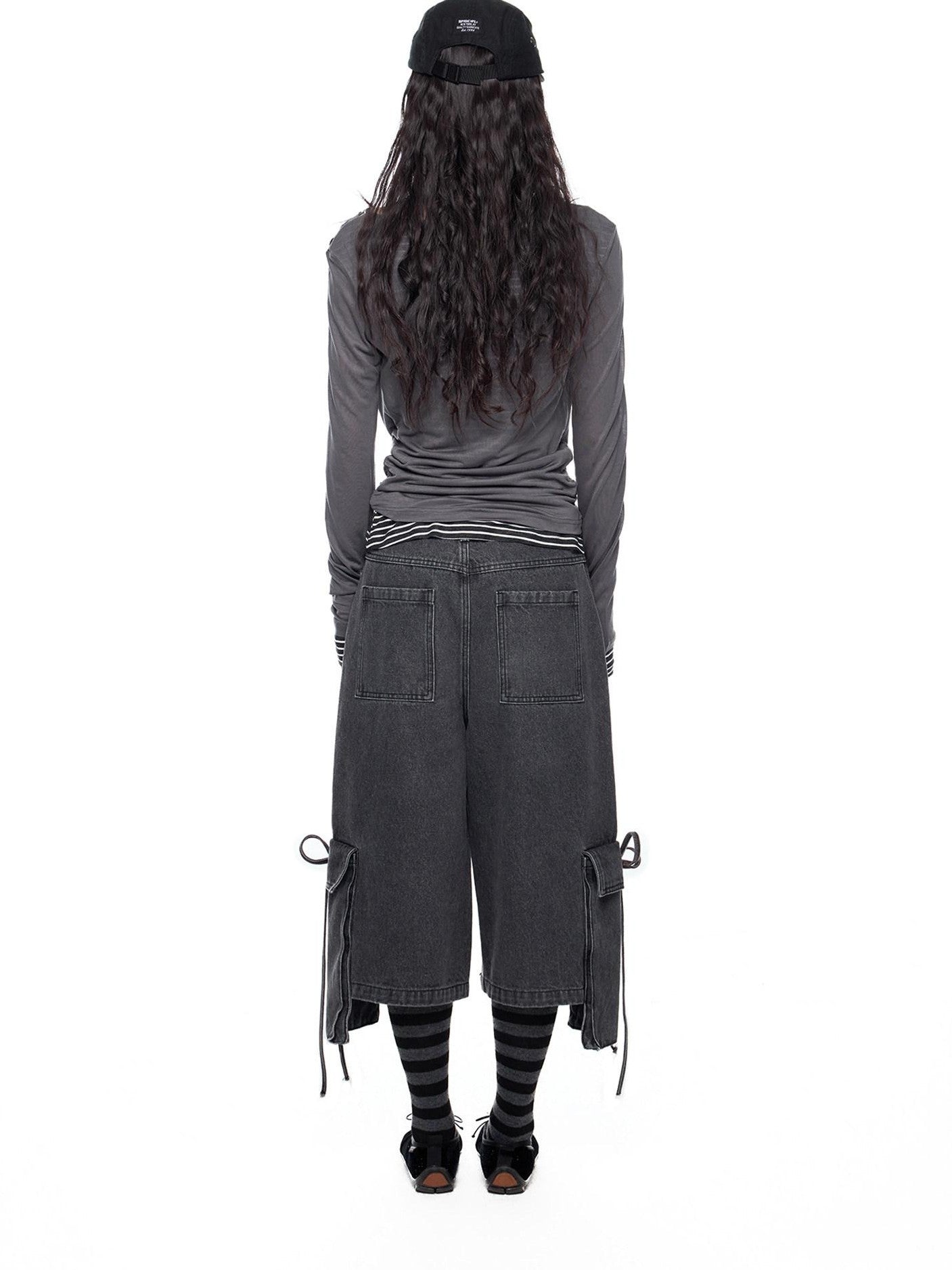 EZEK Mock Two Piece Draped Print Waist Cinch Women's Lyocell Long Sleeve T-shirts