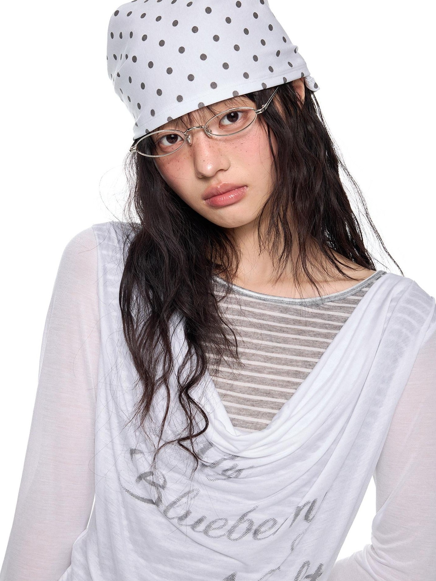 EZEK Mock Two Piece Draped Print Waist Cinch Women's Lyocell Long Sleeve T-shirts