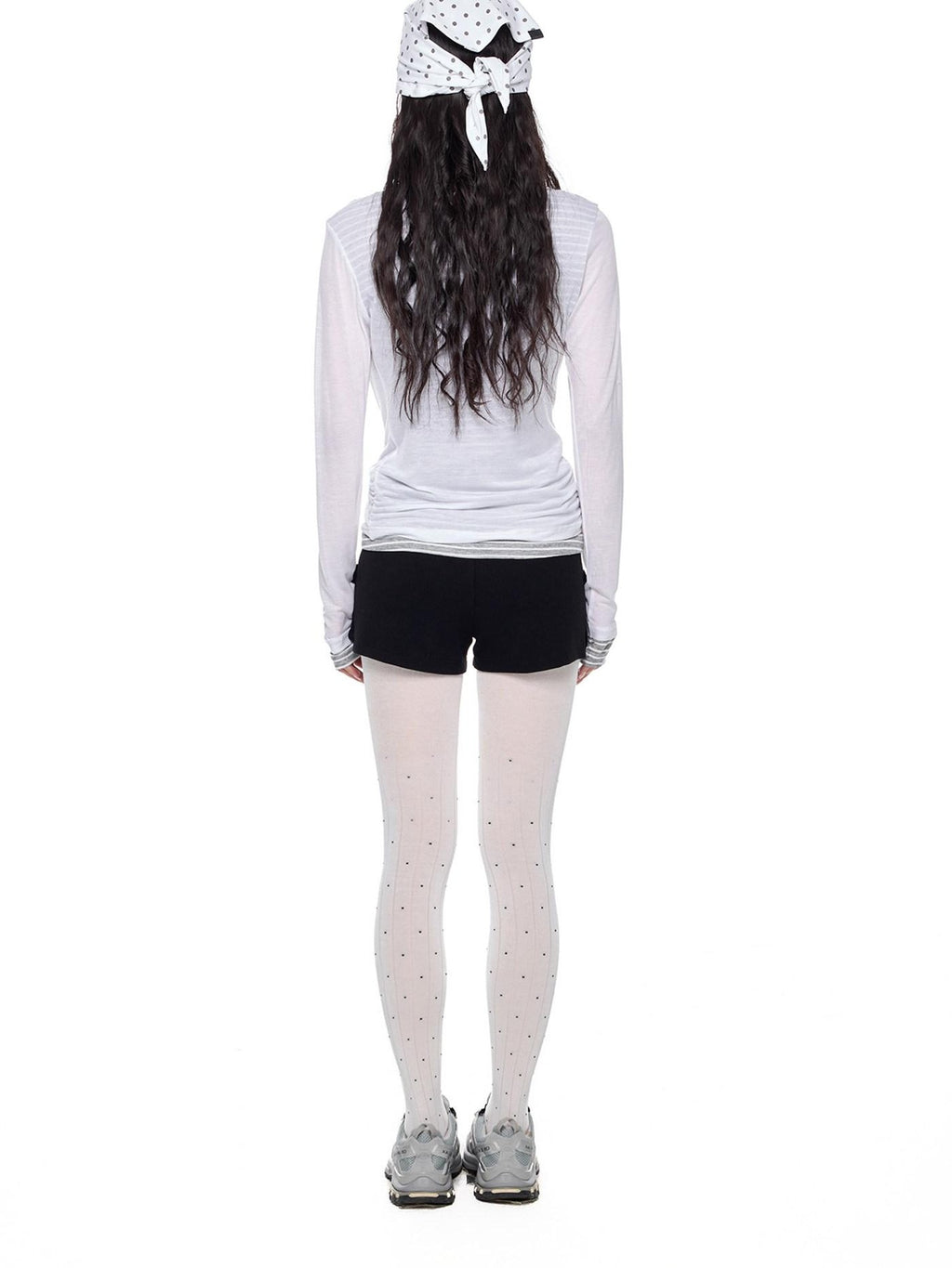 EZEK Mock Two Piece Draped Print Waist Cinch Women's Lyocell Long Sleeve T-shirts