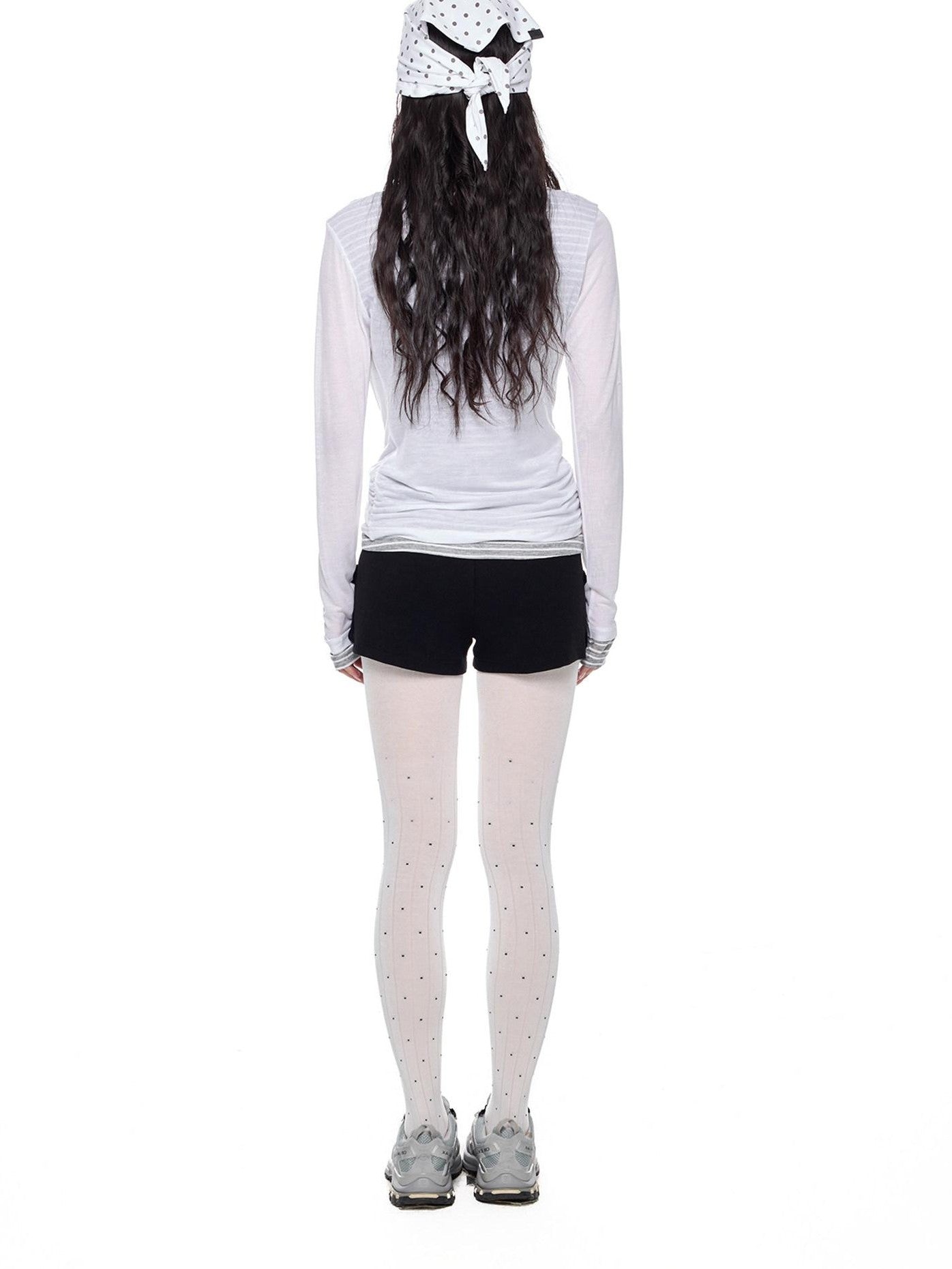 EZEK Mock Two Piece Draped Print Waist Cinch Women's Lyocell Long Sleeve T-shirts