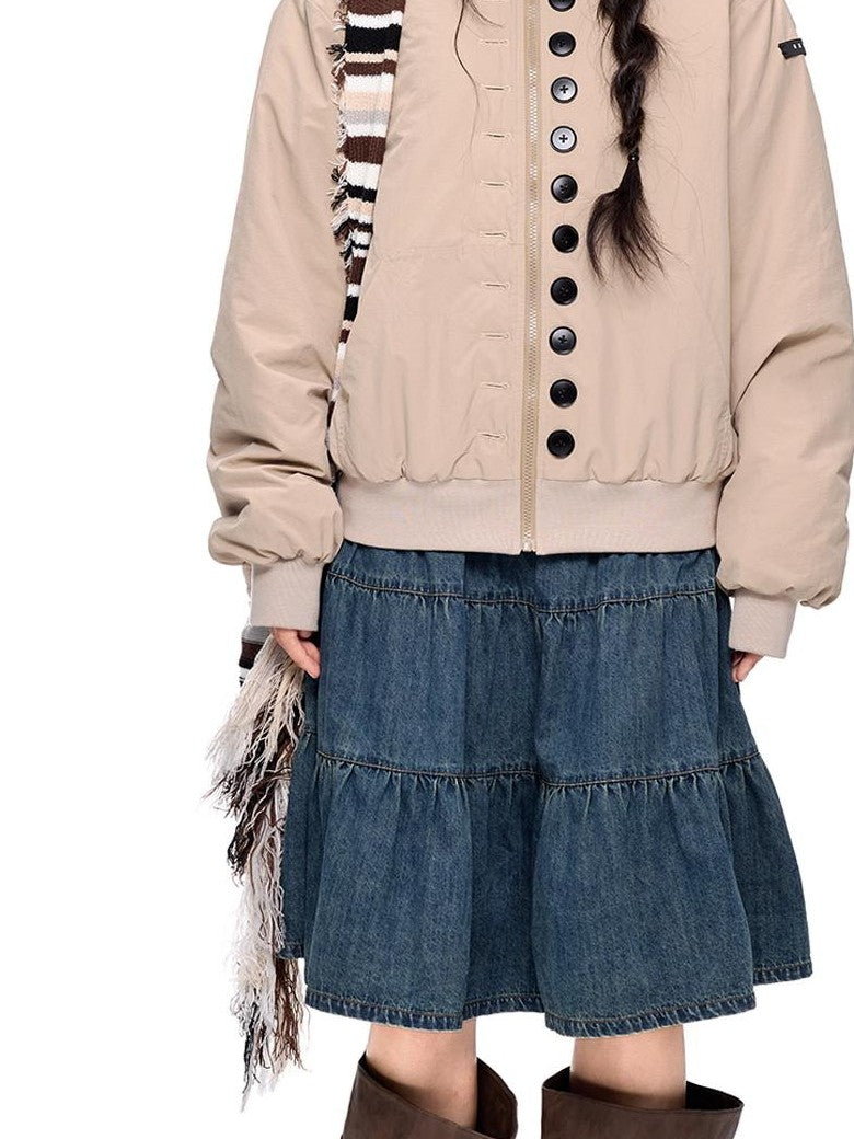 EZEK Multi Button Hooded Utility Women's Puffer Jackets