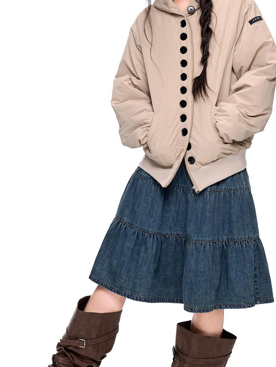 EZEK Multi Button Hooded Utility Women's Puffer Jackets