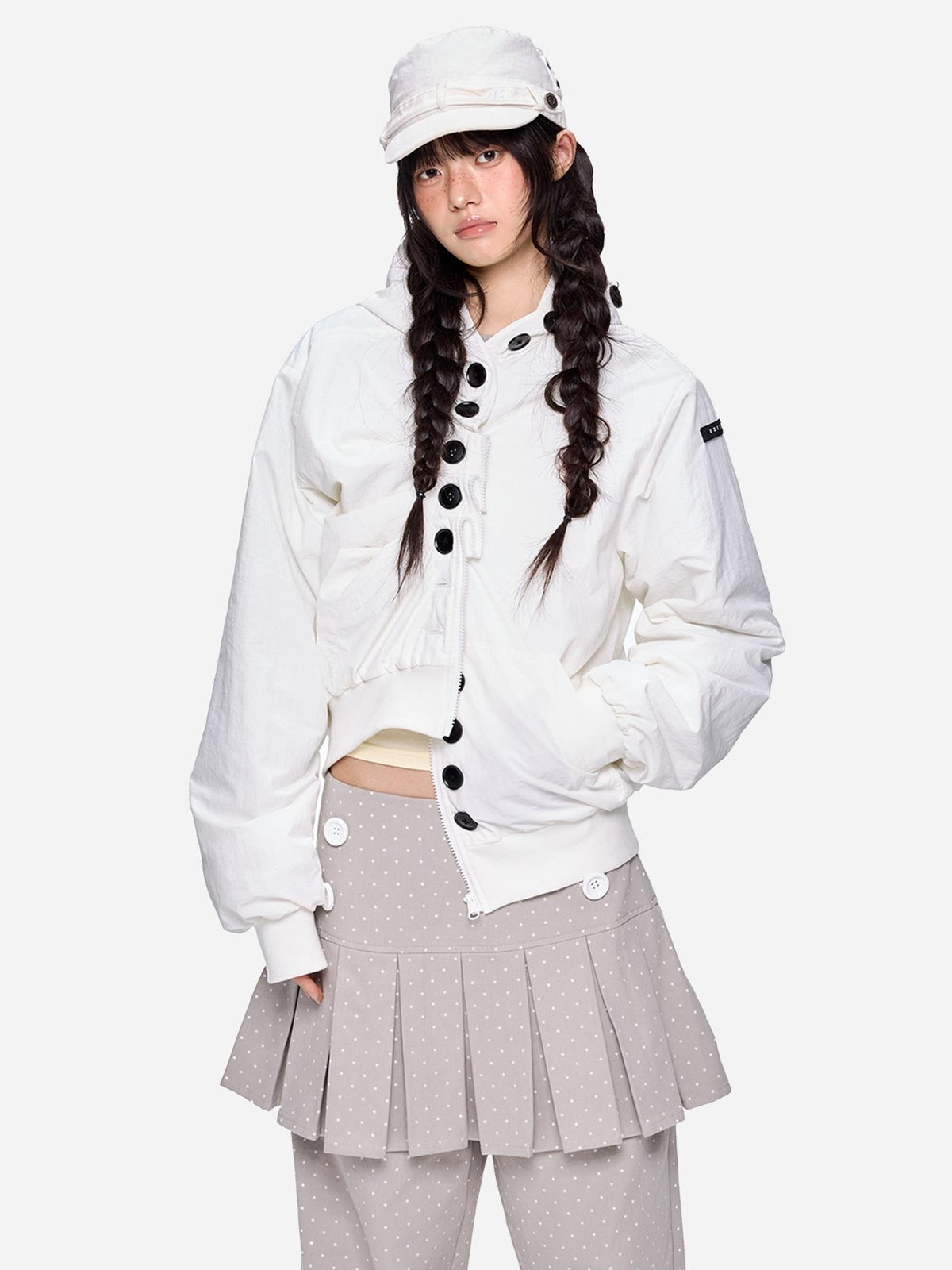 EZEK Multi Button Hooded Utility Women's Puffer Jackets
