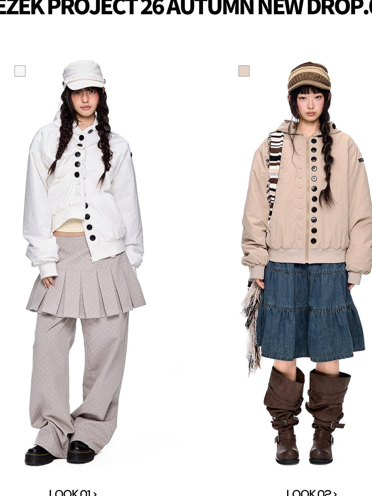 EZEK Multi Button Hooded Utility Women's Puffer Jackets