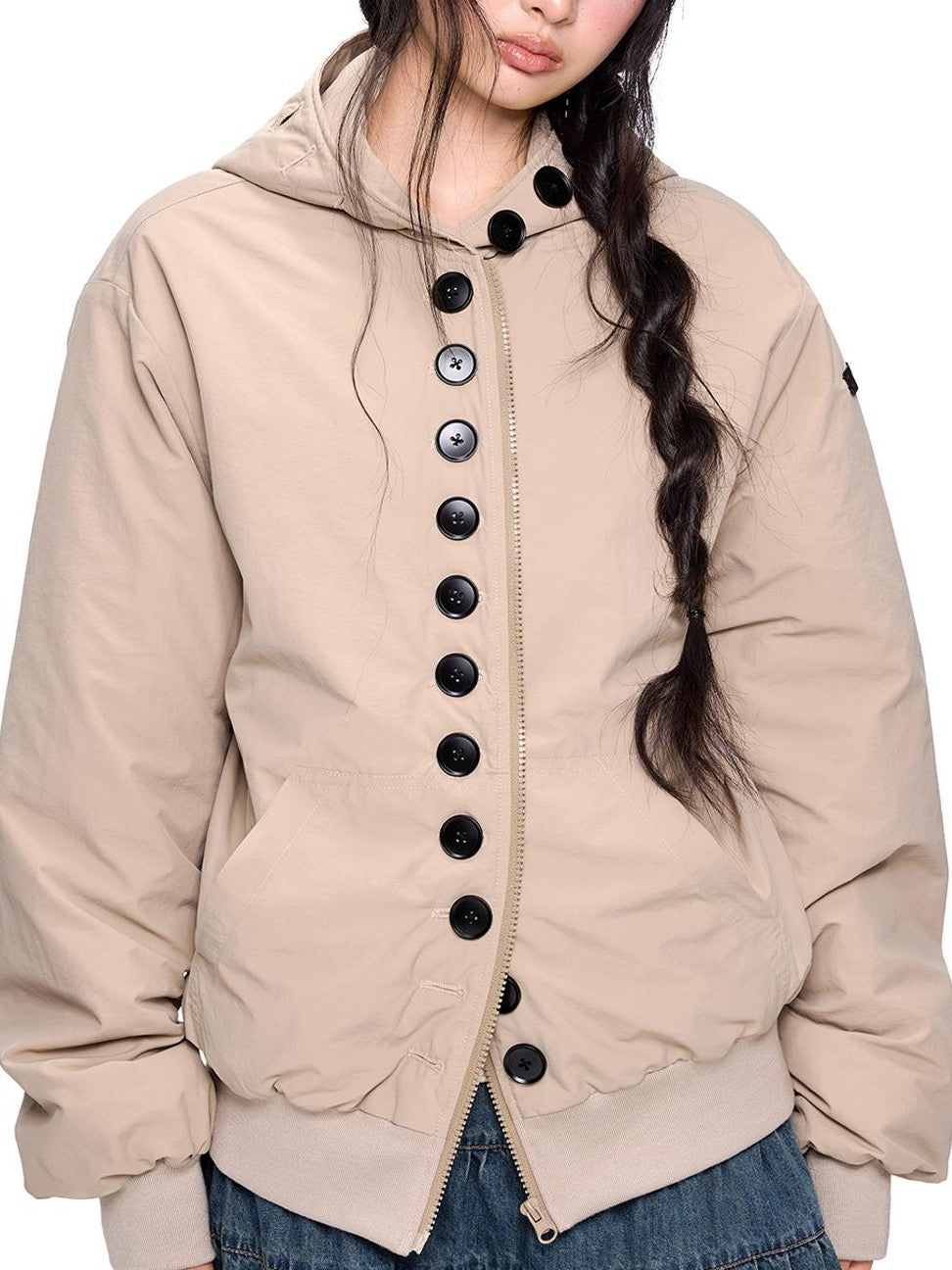 EZEK Multi Button Hooded Utility Women's Puffer Jackets