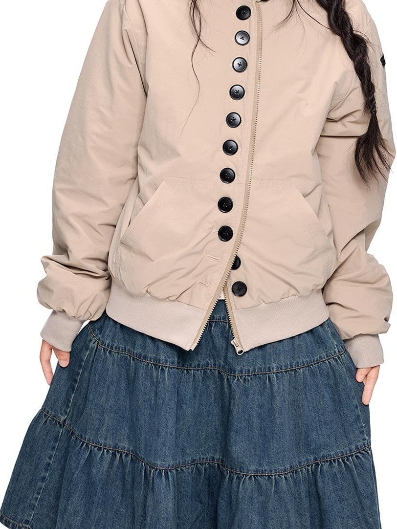 EZEK Multi Button Hooded Utility Women's Puffer Jackets