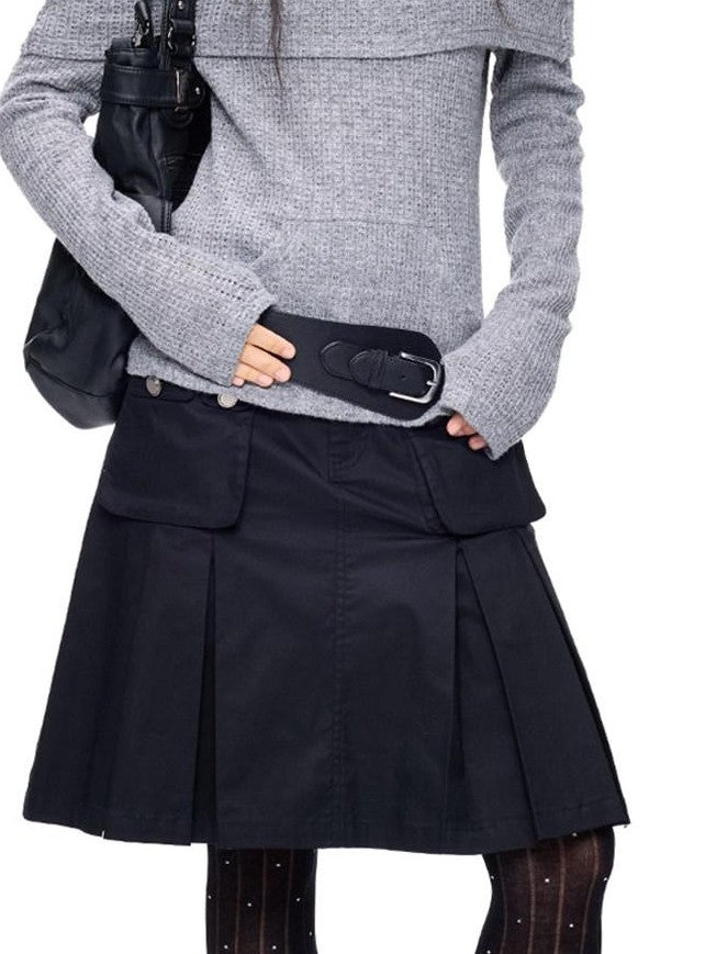 EZEK Napoleon Button One Line Collar Women's Viscose Blend Off-shoulder Sweaters