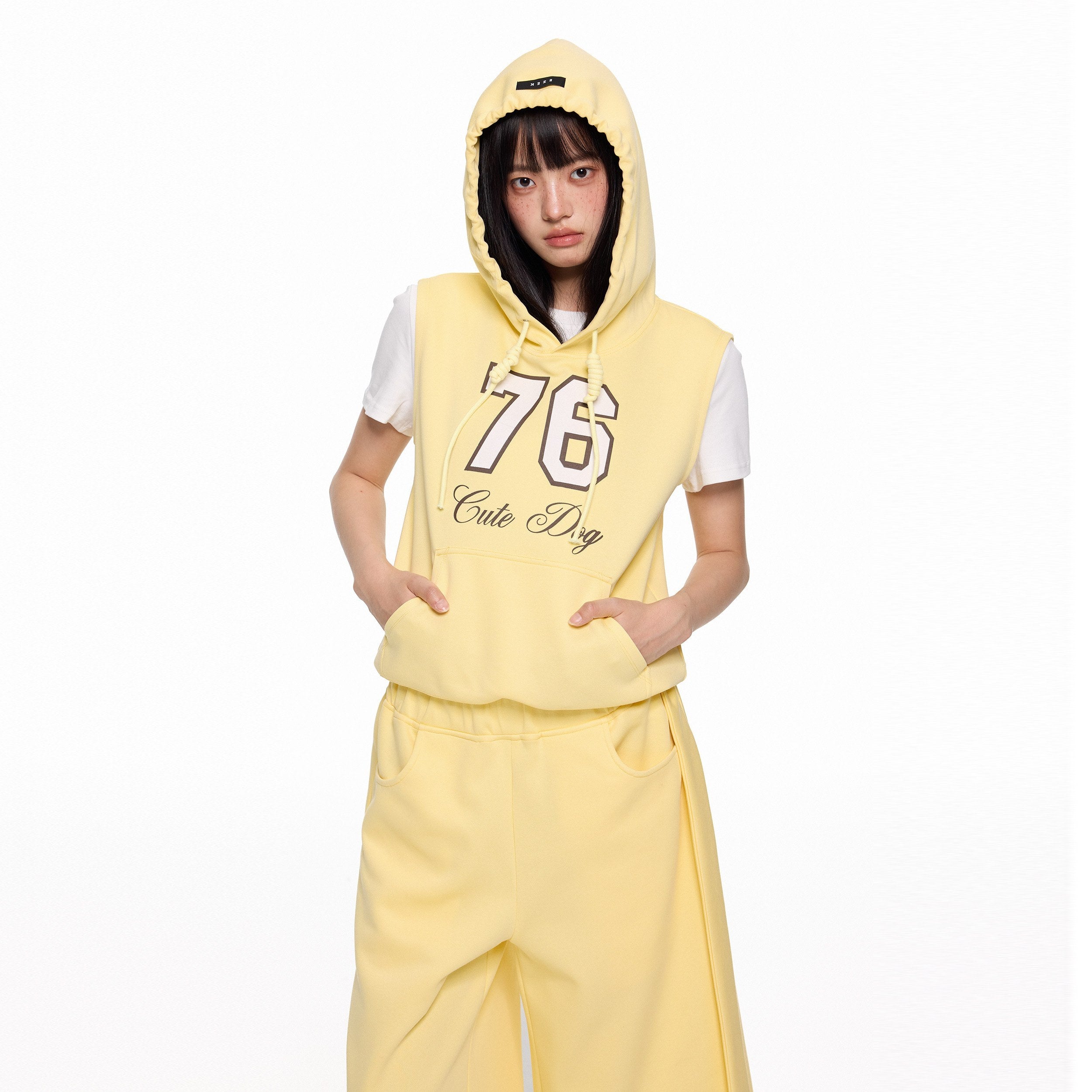 EZEK_Navy_Yellow_Hooded_Collegiate_Jersey_Women's_Cotton_Sport_Top_&_Shorts_Sets_918866762394_MISSTT