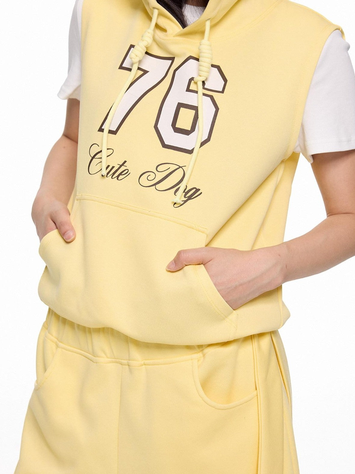 EZEK Navy Yellow Hooded Collegiate Jersey Women's Cotton Sport Top & Shorts Sets