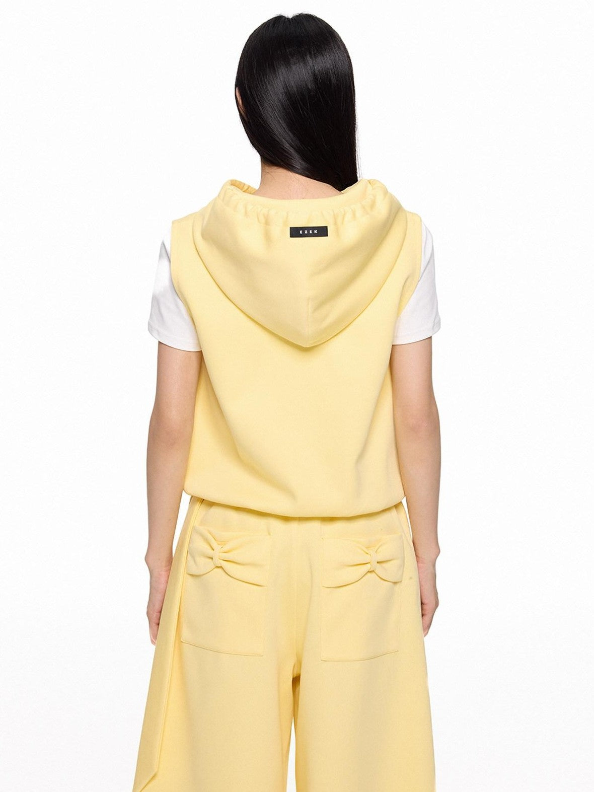 EZEK Navy Yellow Hooded Collegiate Jersey Women's Cotton Sport Top & Shorts Sets