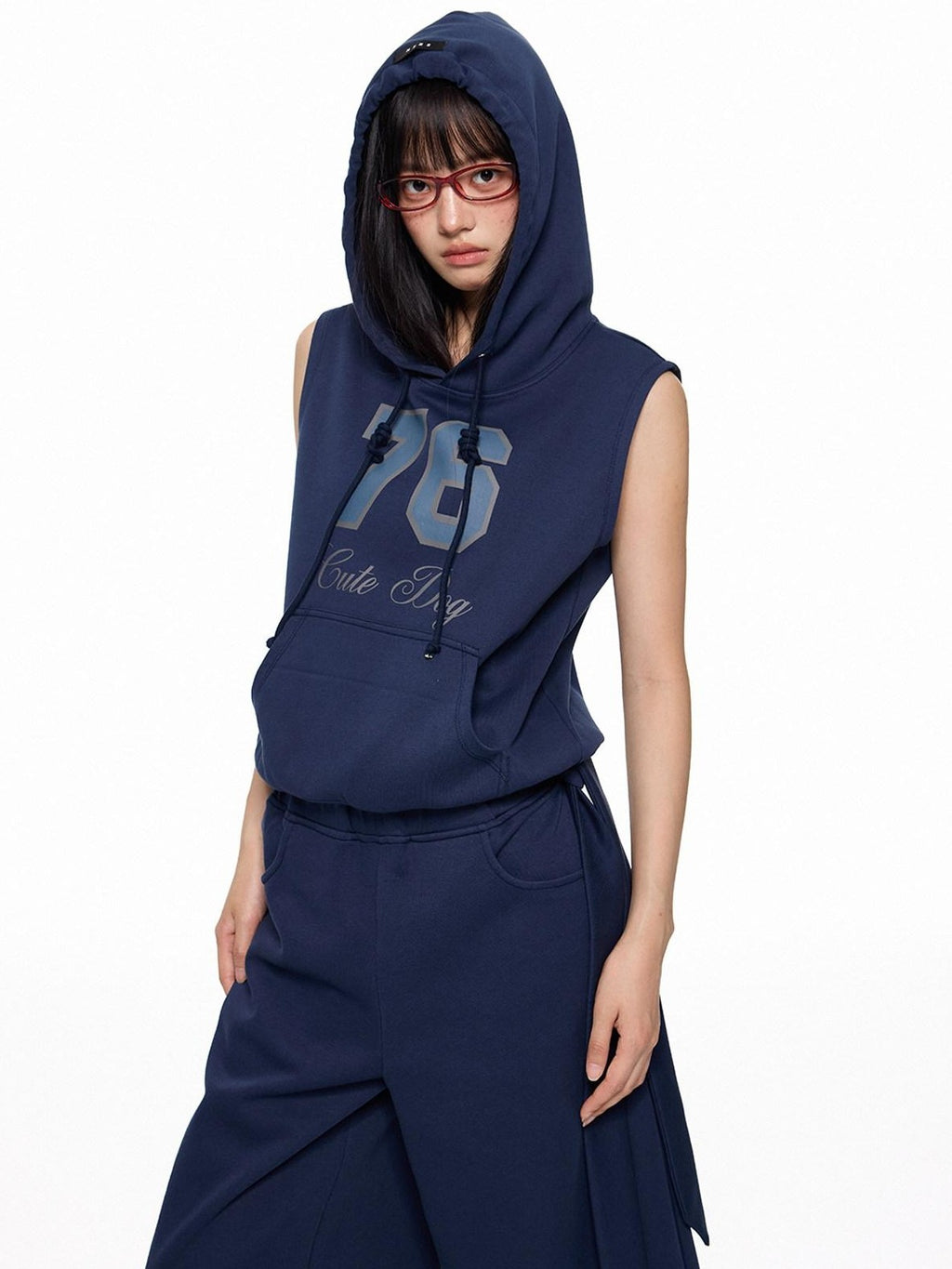 EZEK Navy Yellow Hooded Collegiate Jersey Women's Cotton Sport Top & Shorts Sets
