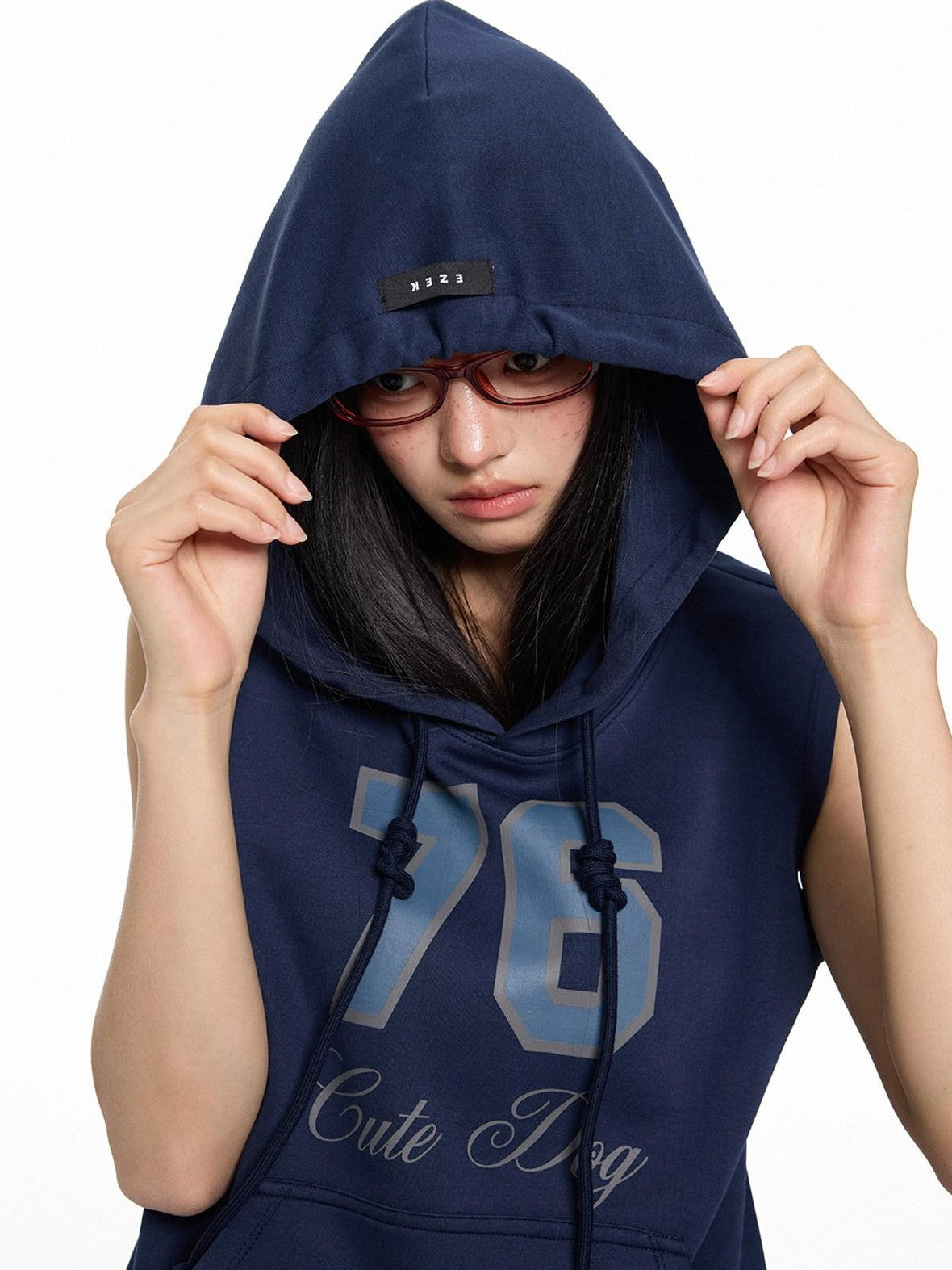 EZEK Navy Yellow Hooded Collegiate Jersey Women's Cotton Sport Top & Shorts Sets