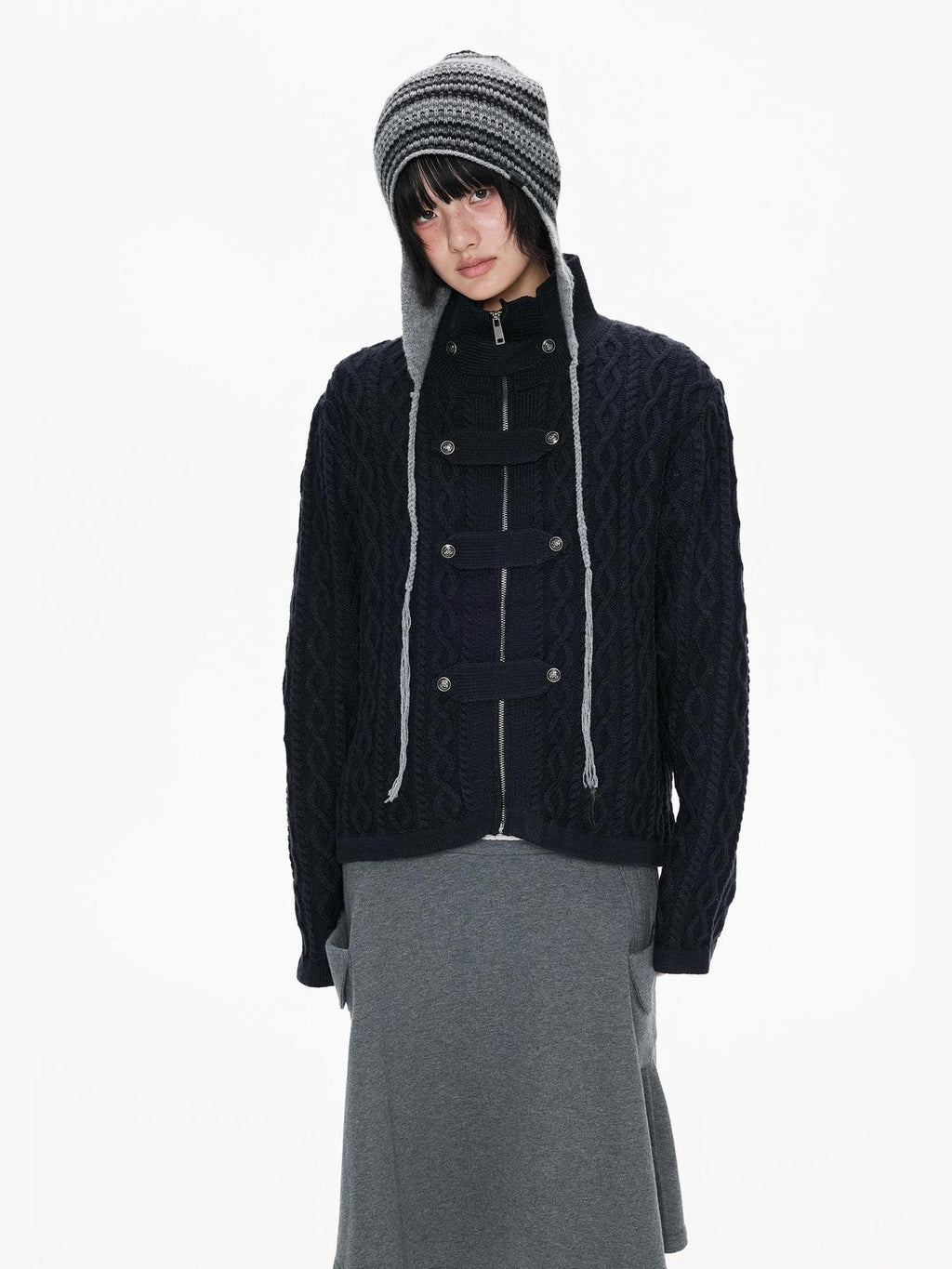 EZEK Palace Style Button Knit Loose Fit Women's Cardigans