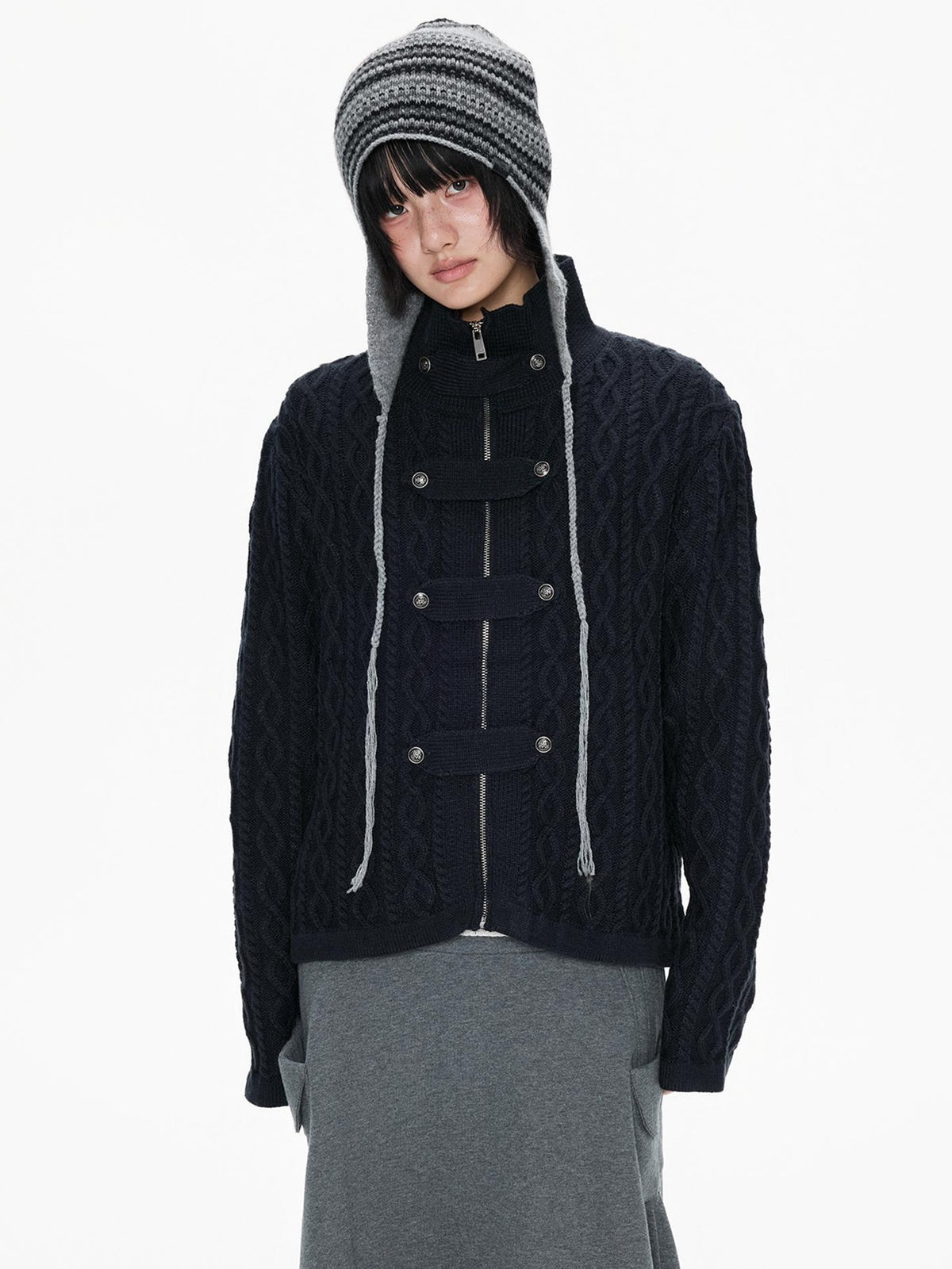 EZEK Palace Style Button Knit Loose Fit Women's Cardigans