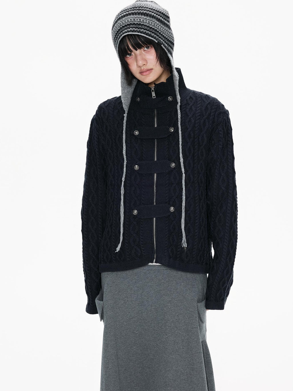 EZEK Palace Style Button Knit Loose Fit Women's Cardigans