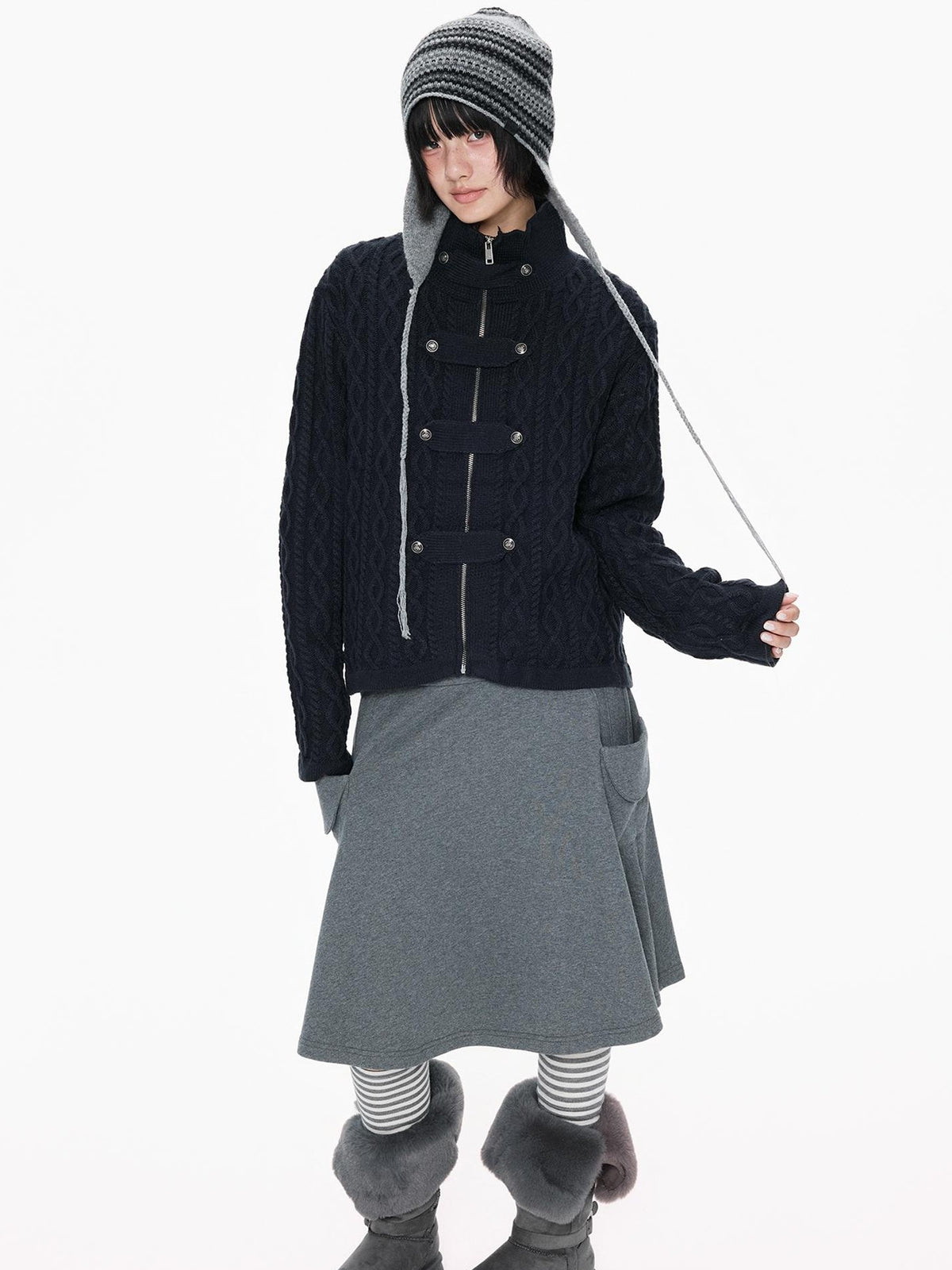 EZEK Palace Style Button Knit Loose Fit Women's Cardigans