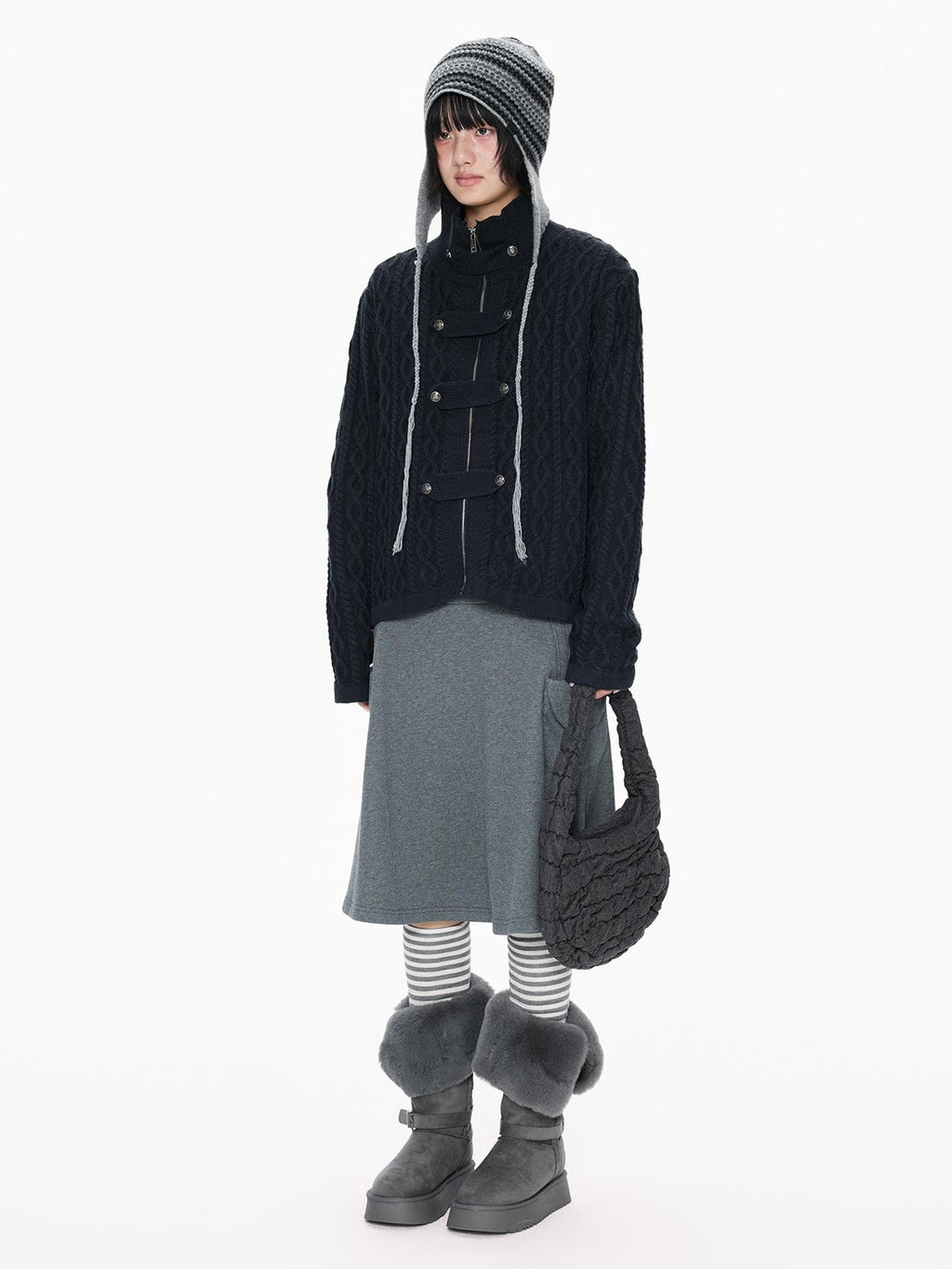 EZEK Palace Style Button Knit Loose Fit Women's Cardigans