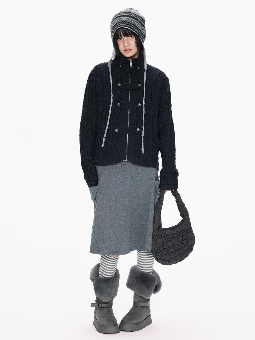 EZEK Palace Style Button Knit Loose Fit Women's Cardigans