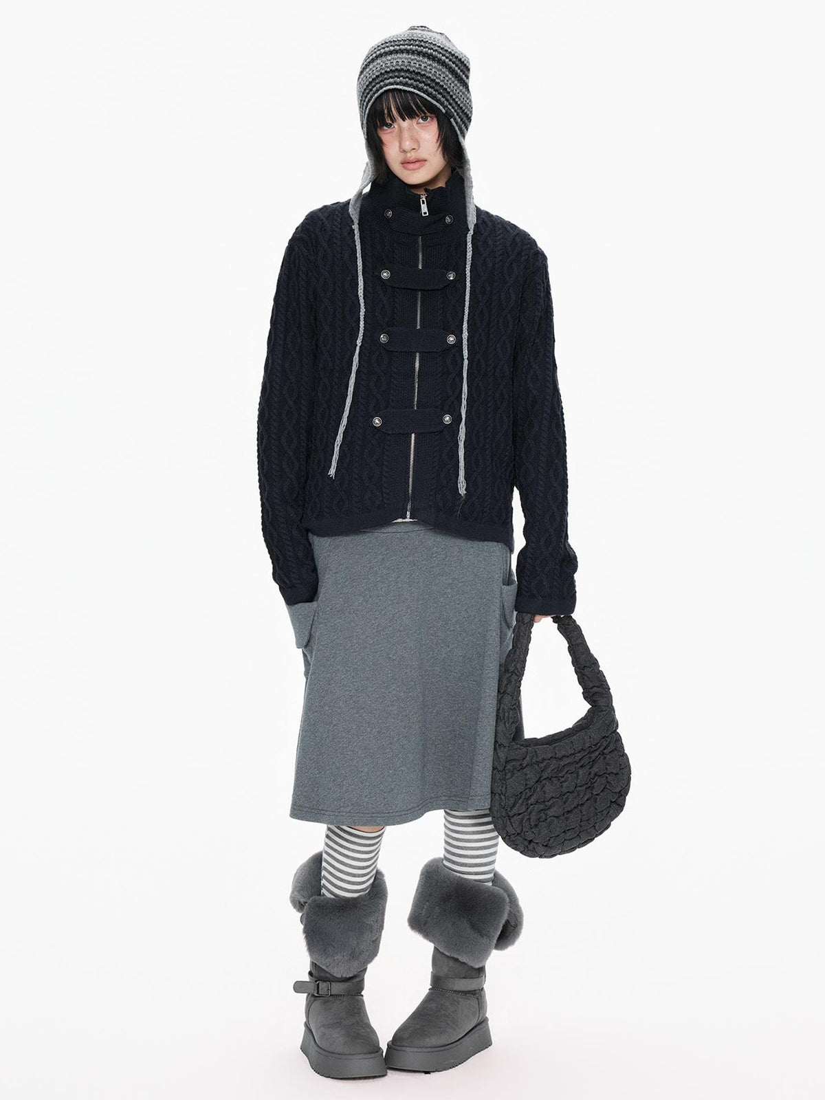 EZEK Palace Style Button Knit Loose Fit Women's Cardigans