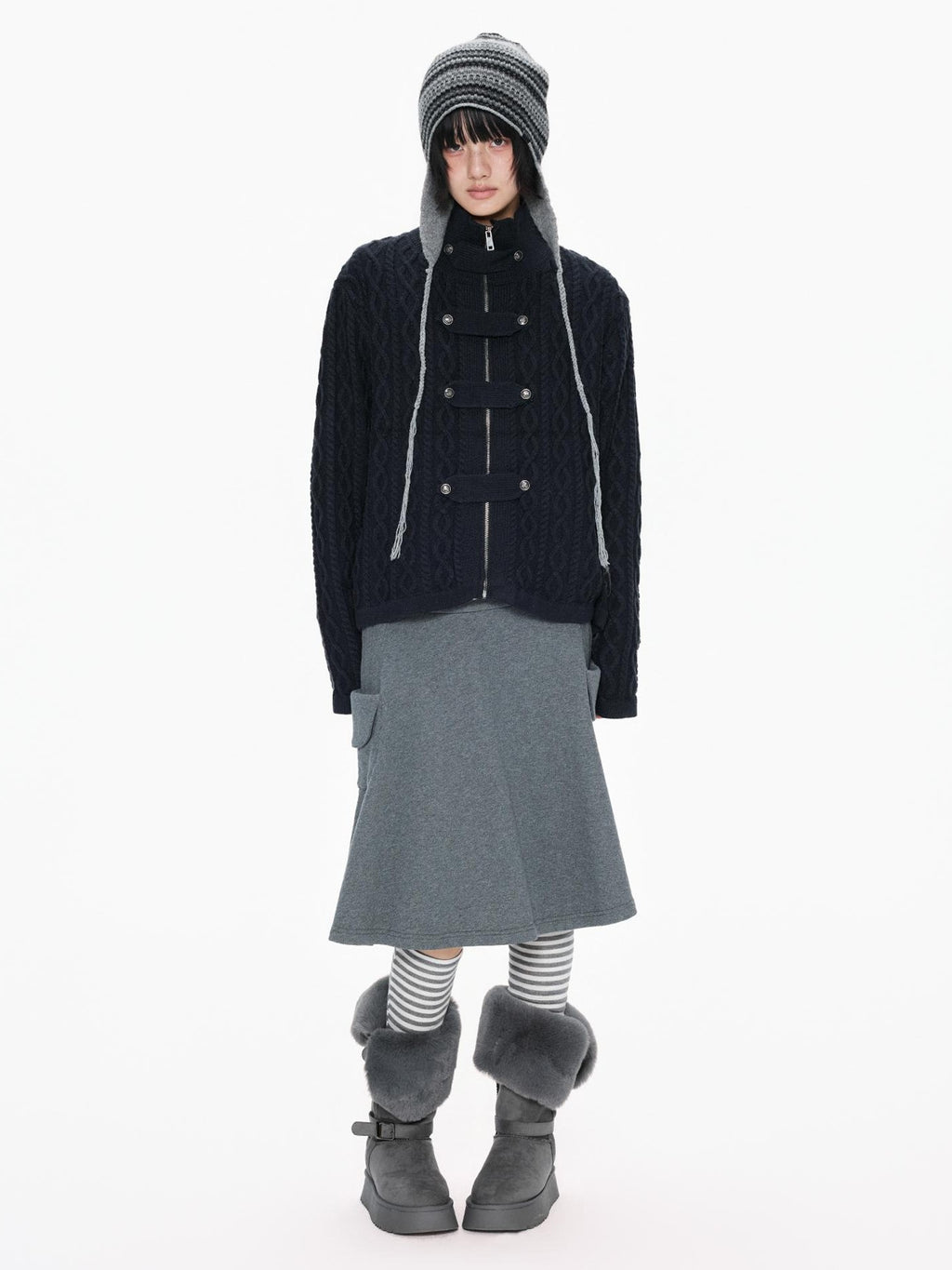 EZEK Palace Style Button Knit Loose Fit Women's Cardigans