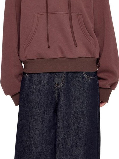 EZEK Patchwork Double Waist Low Waist Colorblock Women's Raw Denim Baggy Jeans