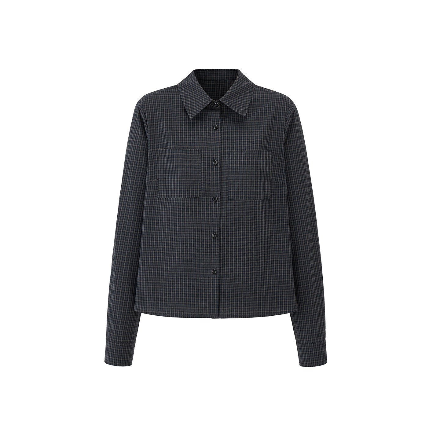EZEK_Plaid_Button_Front_Collared_Women's_Pure_Cotton_Short_Sleeve_Slim_Fit_Blouses_1061932546382_MISSTT