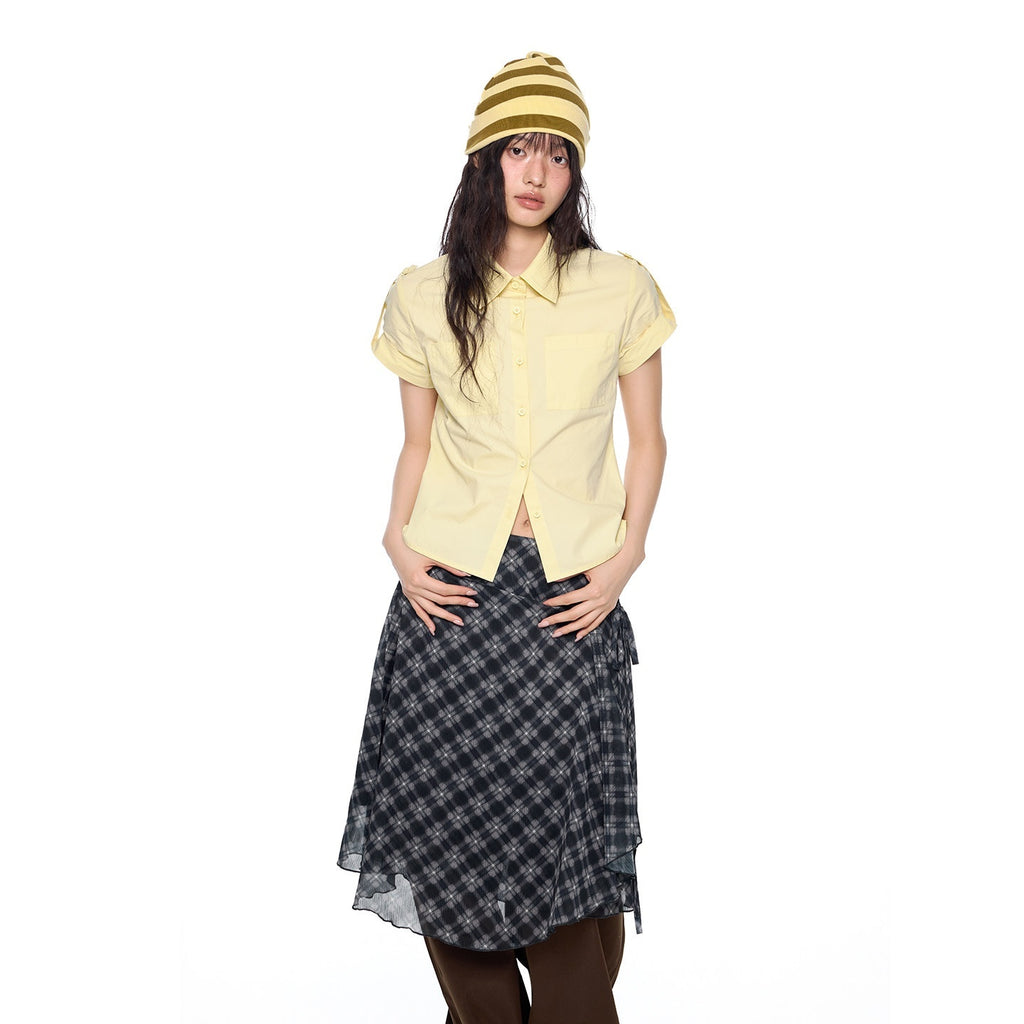 EZEK_Plaid_Buttoned_Collared_Women's_Cotton_Cropped_Slim_Fit_Short_Sleeve_T-shirts_1030784445208_MISSTT