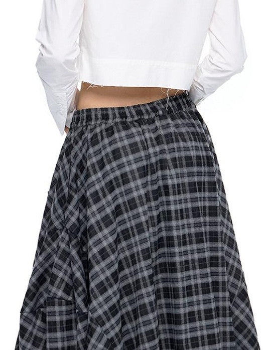 EZEK Plaid Embroidered Frayed Hem Slim Fit Women's Cotton Cropped Shirts
