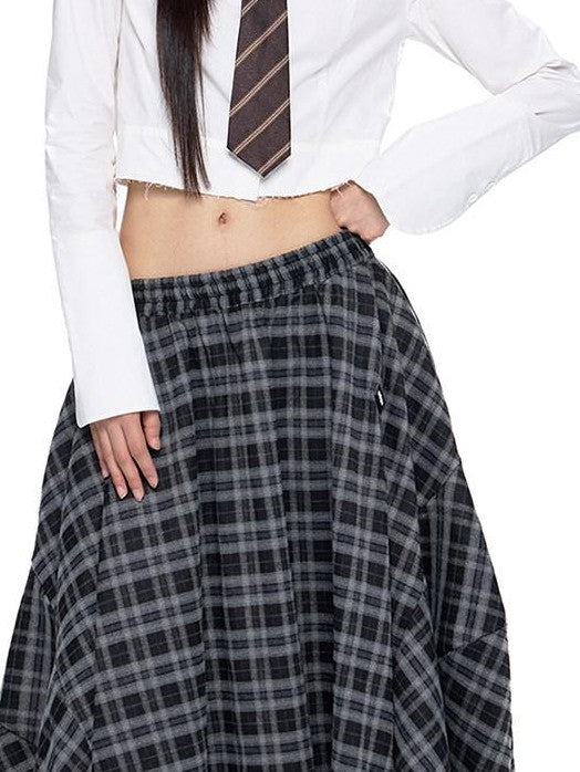 EZEK Plaid Embroidered Frayed Hem Slim Fit Women's Cotton Cropped Shirts