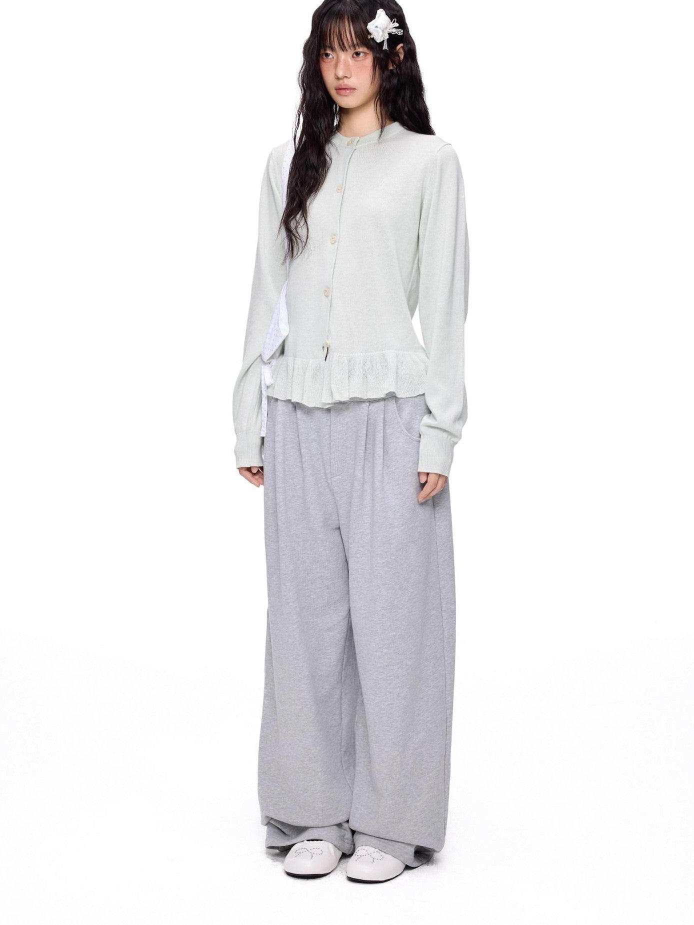 EZEK Plaid Patchwork Bow Waist Pockets Straight Leg Women's Cotton Sweatpants