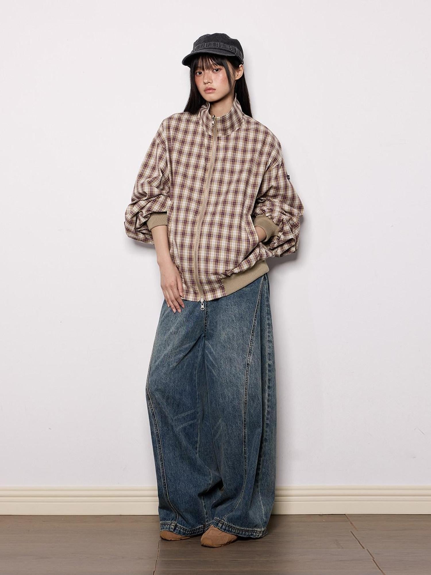 EZEK Plaid Reversible Workwear Women's Nylon Stretch Utility Jackets