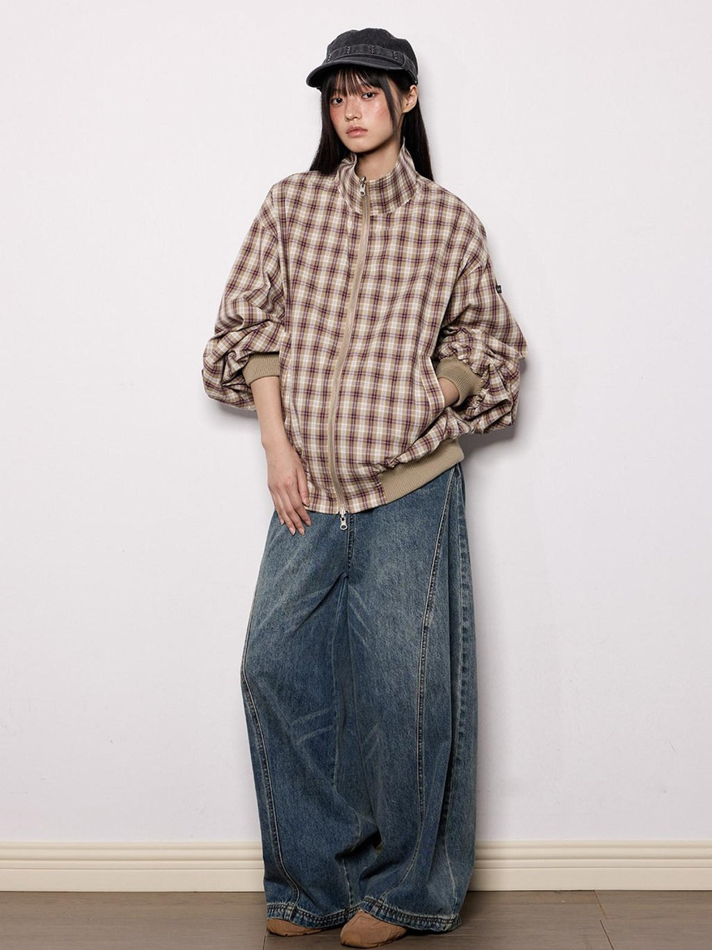 EZEK Plaid Reversible Workwear Women's Nylon Stretch Utility Jackets
