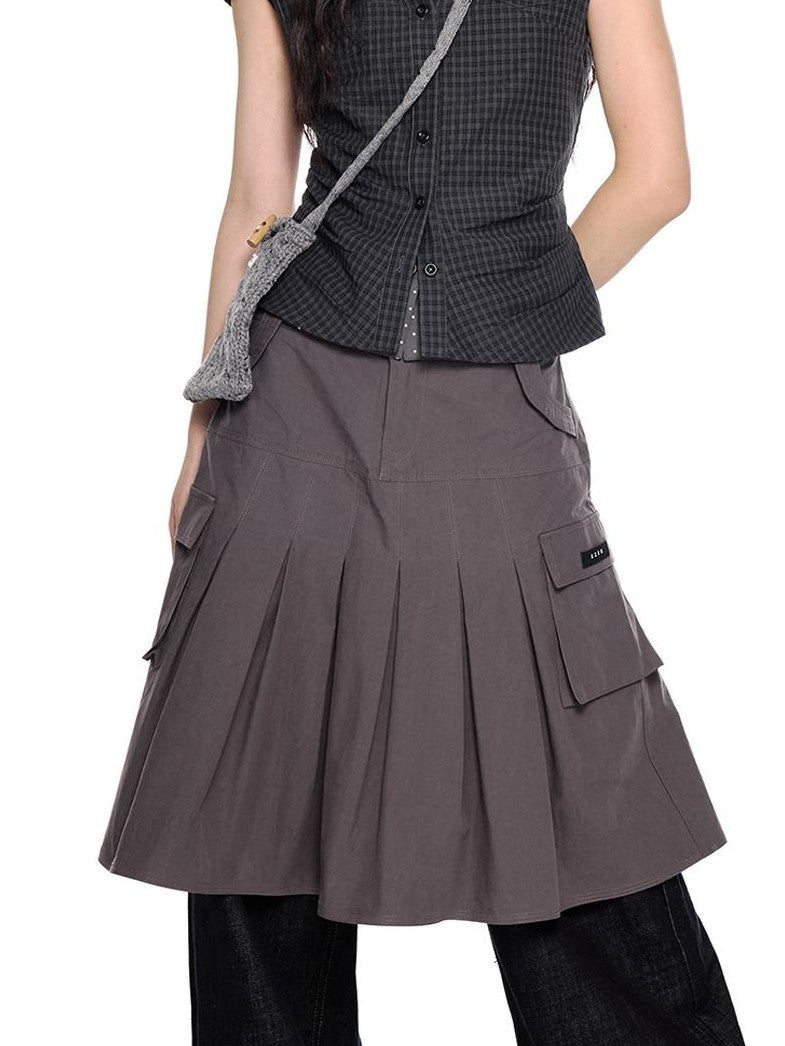 EZEK Plaid Ruched Slim Fit Half Open Collar Button Women's Cotton Short Sleeve T-shirts