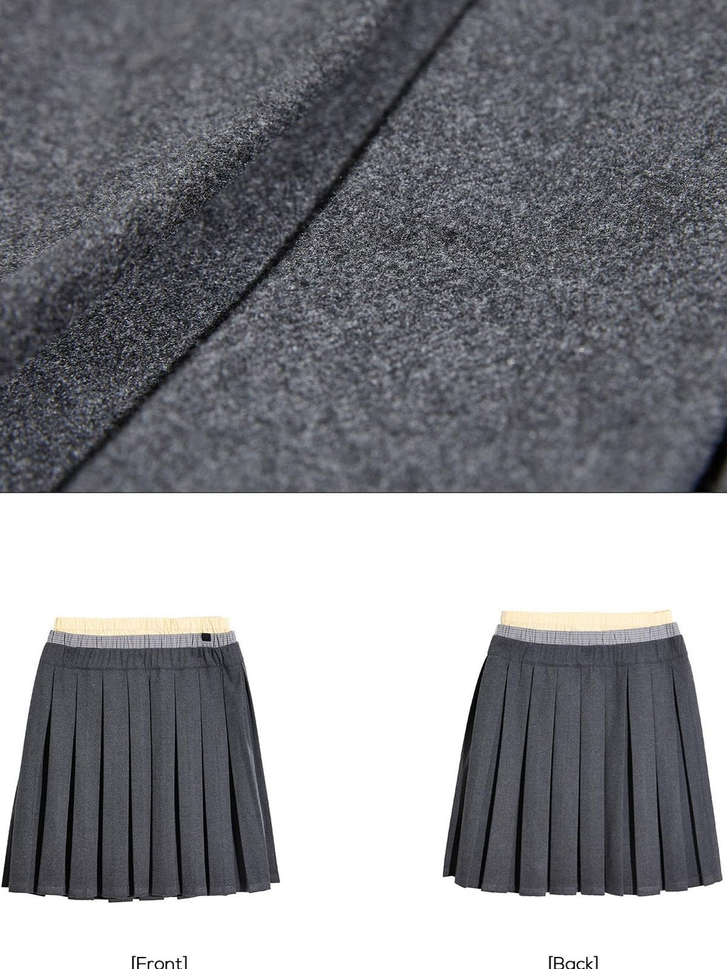EZEK Plaid Spliced Pleated Women's Polyester Cotton Blend A-line Skirts