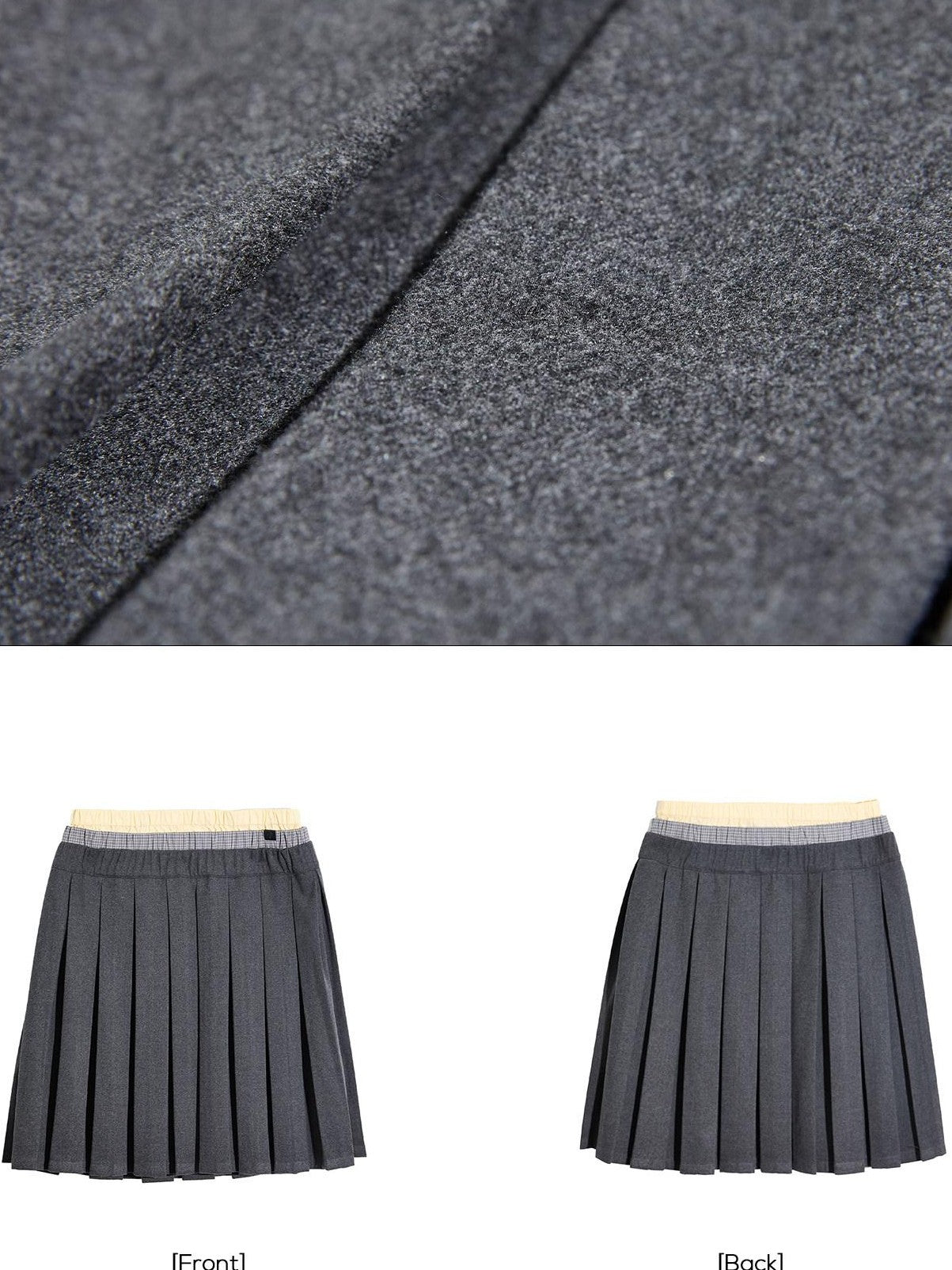 EZEK Plaid Spliced Pleated Women's Polyester Cotton Blend A-line Skirts