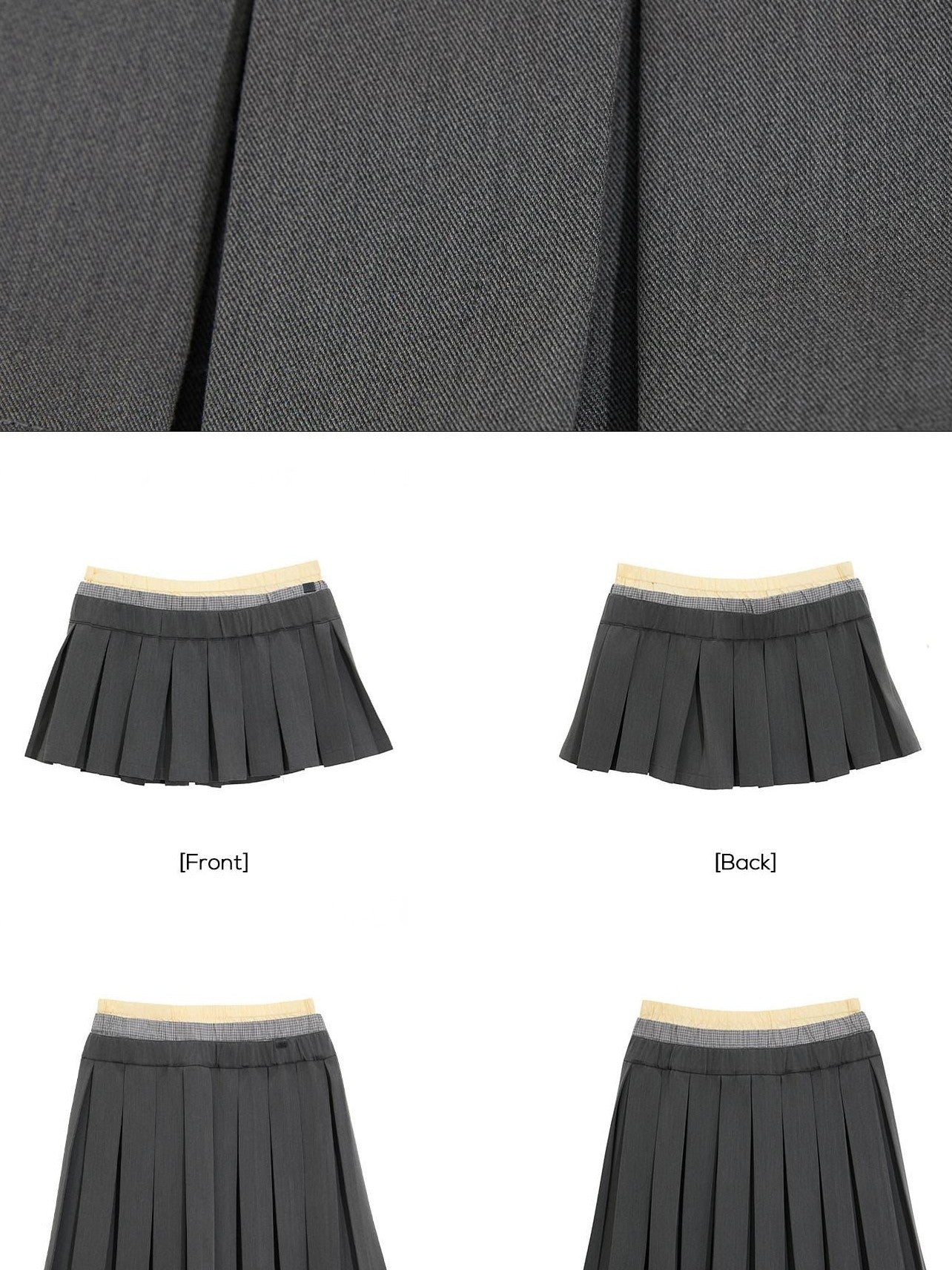 EZEK Plaid Spliced Pleated Women's Polyester Cotton Spandex Blend A-line Skirts