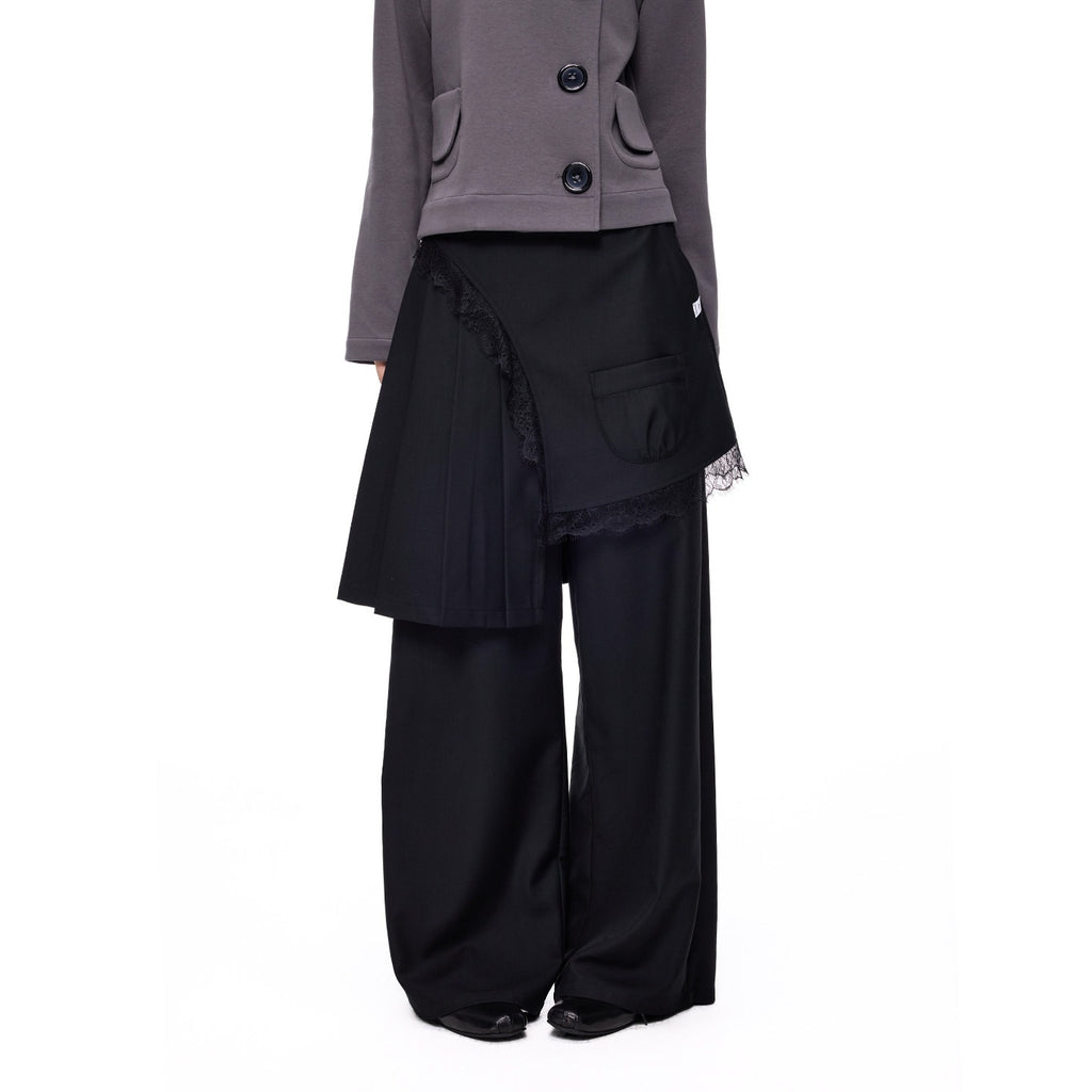 EZEK_Pleated_Lace_Splice_Detachable_Flap_Women's_Polyester_Straight-leg_Pants_1063155488719_MISSTT