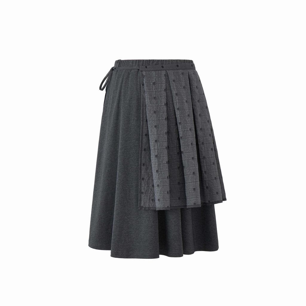 EZEK_Polka_Dot_Colorblock_Detachable_Two_Piece_Women's_Cotton_Blend_Pleated_Skirts_1062943169819_MISSTT