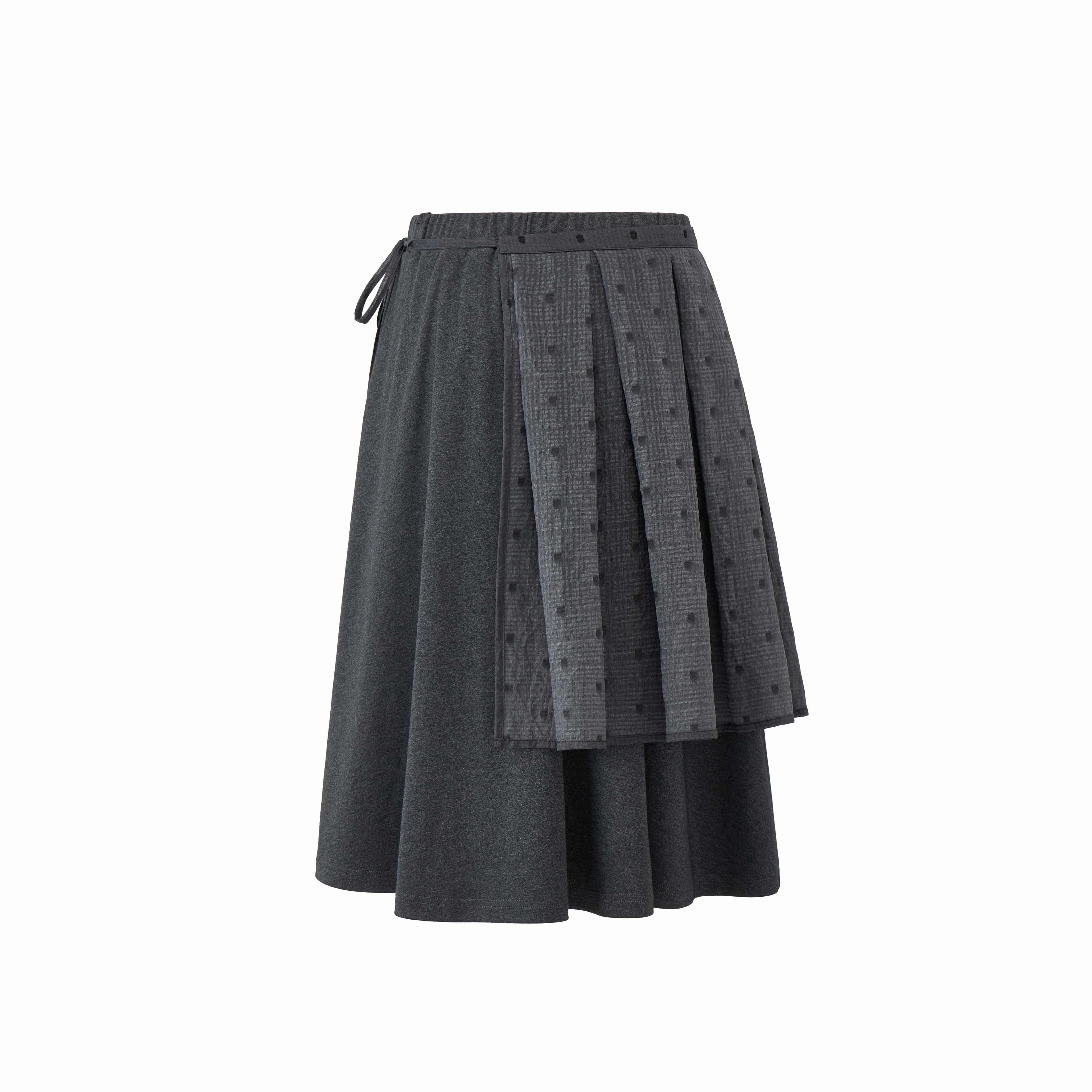 EZEK_Polka_Dot_Colorblock_Detachable_Two_Piece_Women's_Cotton_Blend_Pleated_Skirts_1062943169819_MISSTT