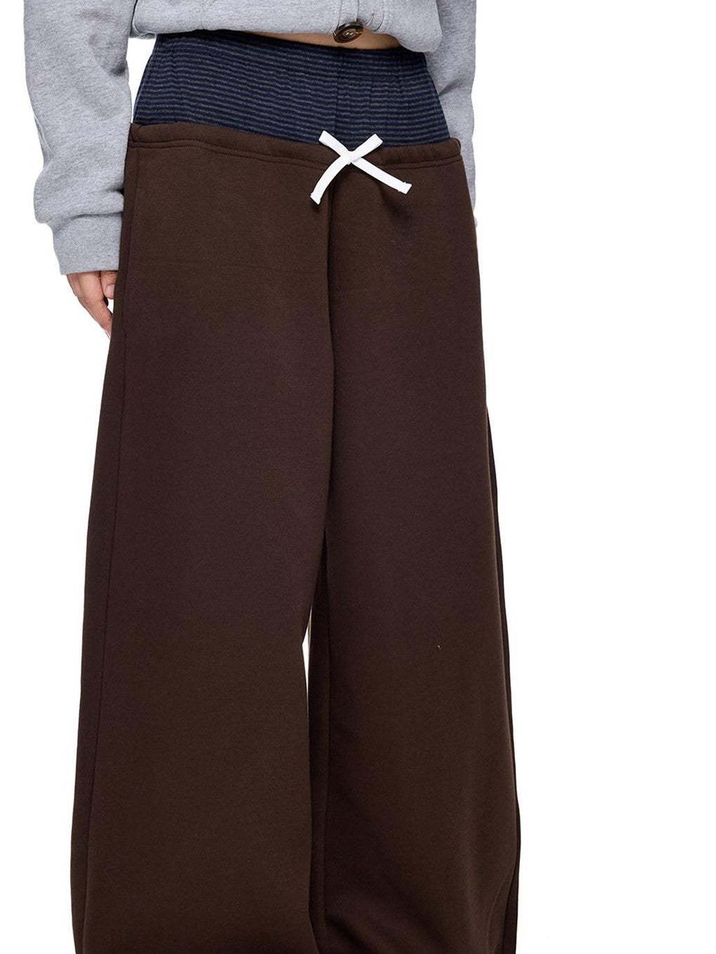 EZEK Polka Dot Colorblock Patchwork Pocket Women's Cotton Blend Straight-leg Pants