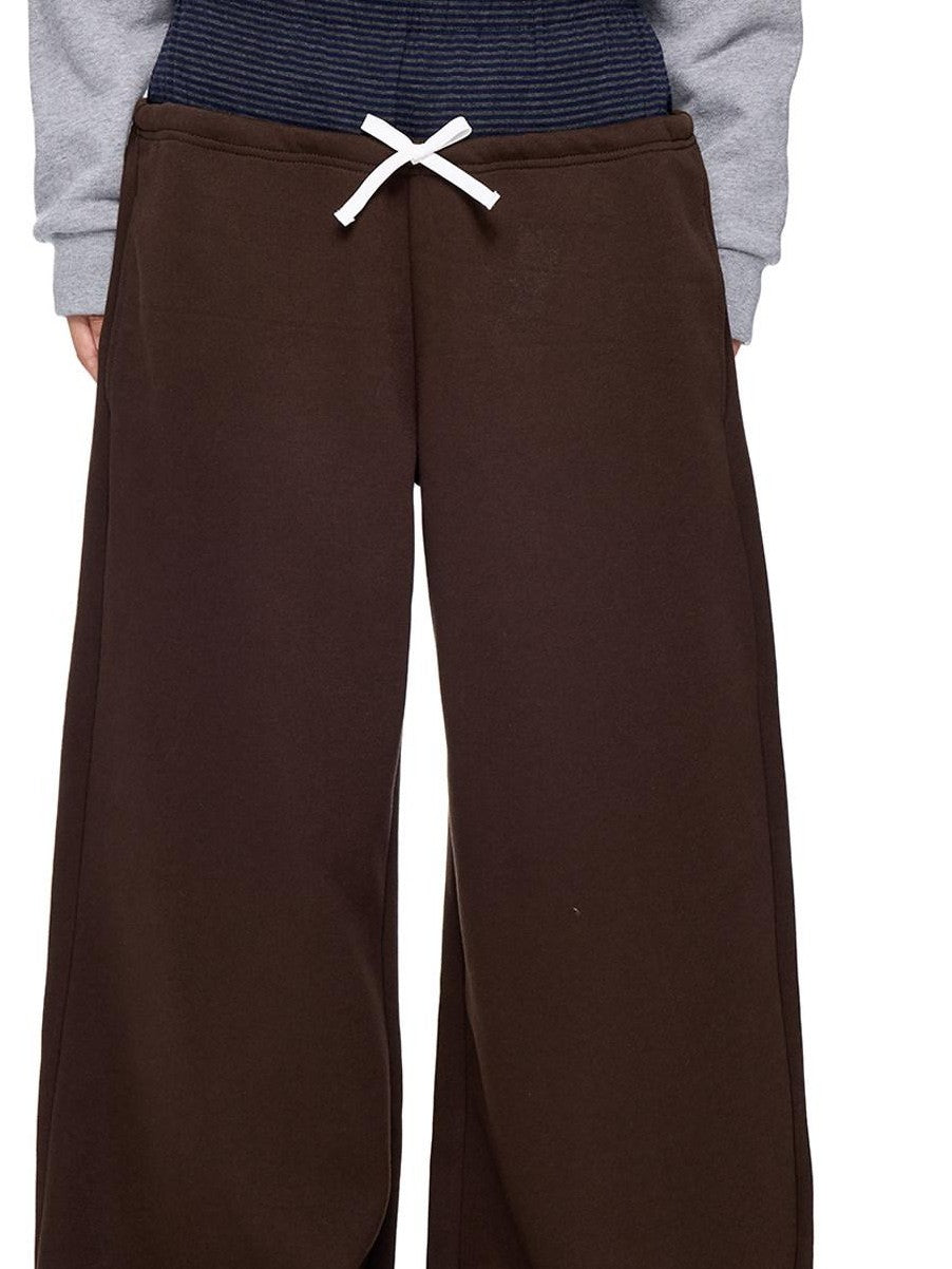 EZEK Polka Dot Colorblock Patchwork Pocket Women's Cotton Blend Straight-leg Pants