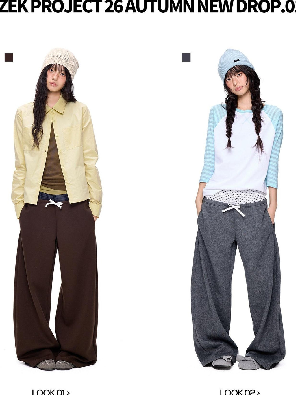 EZEK Polka Dot Colorblock Patchwork Pocket Women's Cotton Blend Straight-leg Pants