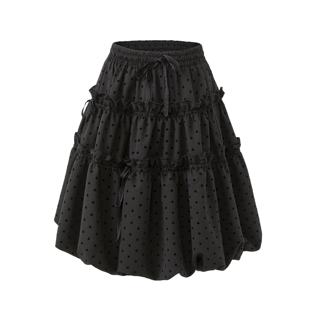 EZEK_Polka_Dot_Drawstring_Ruched_Bubble_A_Line_Women's_Polyester_Midi_Skirts_1068256713487_MISSTT
