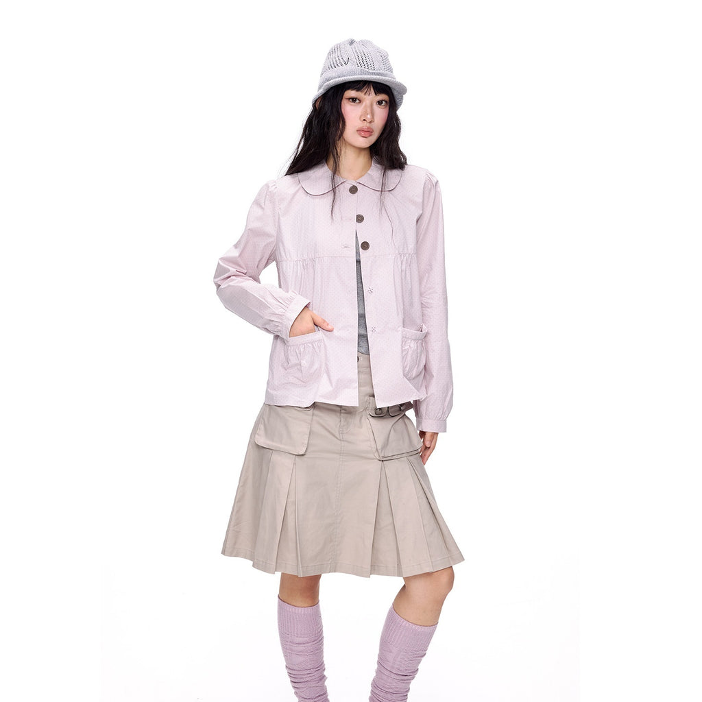 EZEK_Polka_Dot_Pocket_Pleated_Doll_Collar_Women's_Cotton_Short_Sleeve_T-shirts_1047941869597_MISSTT