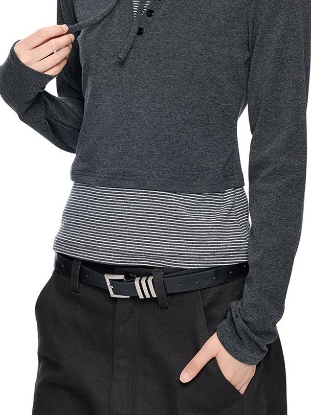 EZEK Polka Dot Print Round Neck Cotton Blend Women's Slim Fit Long Sleeve T-shirts