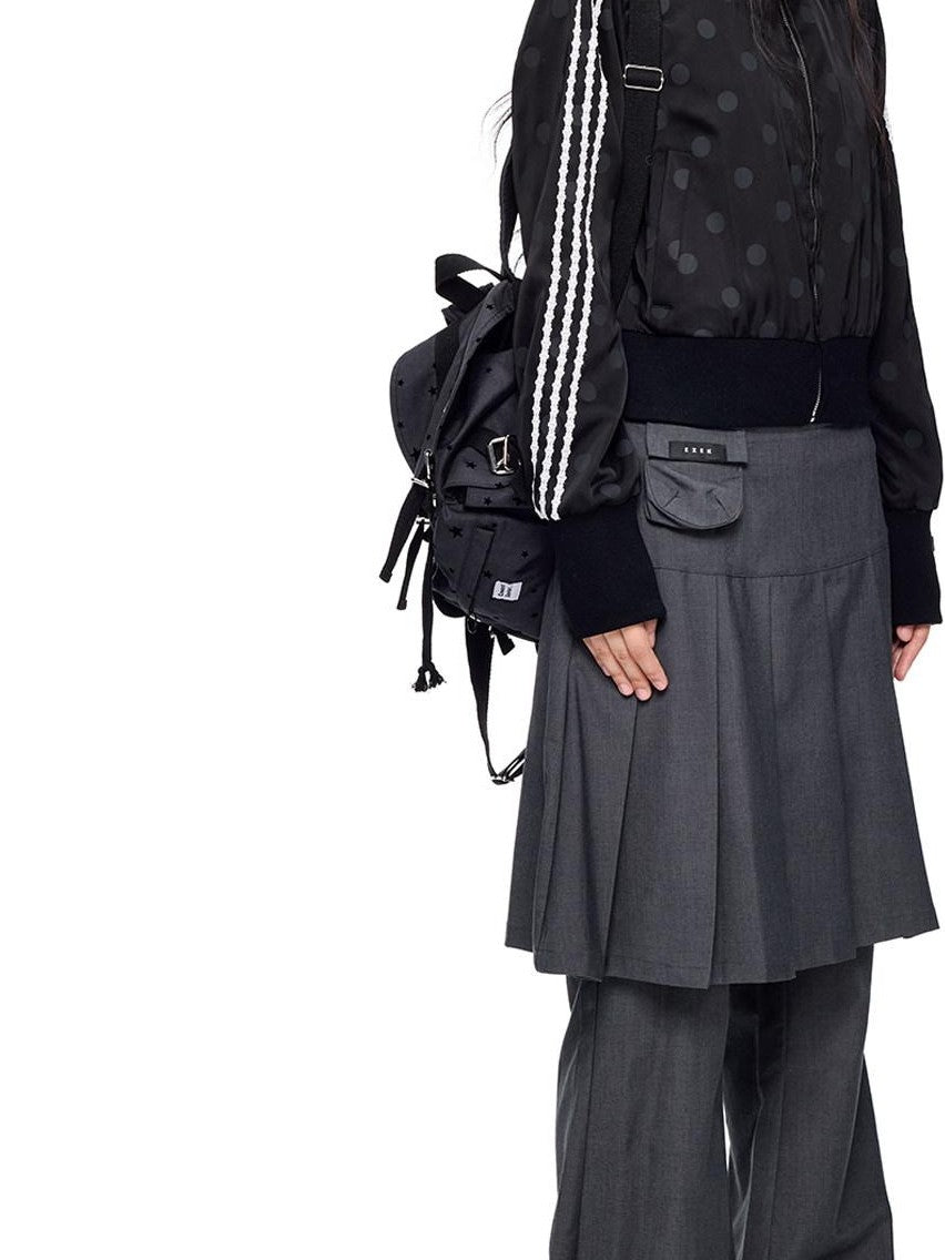 EZEK Polka Dot Side Stripe Zip Stand Collar Cropped Women's Hoodies & Sweatshirts