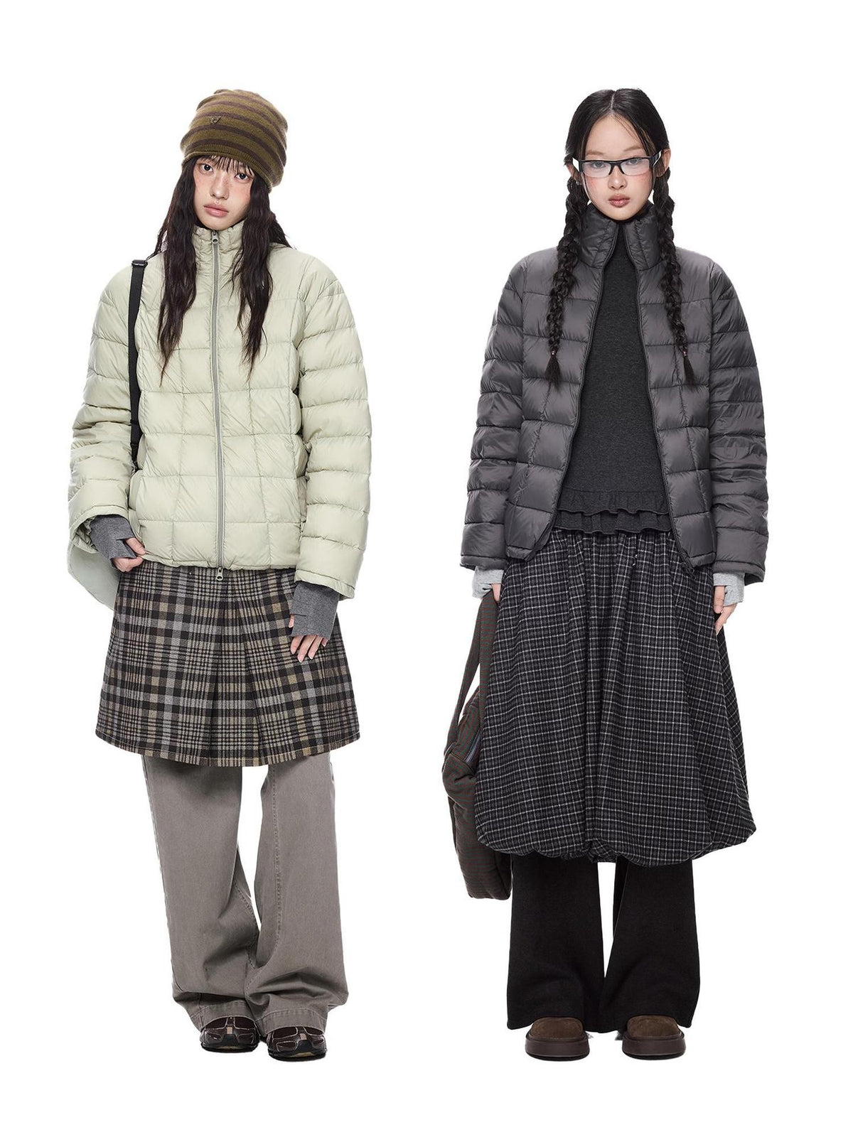 EZEK Quilted Slim Fit Women's Nylon White Duck Down Jackets