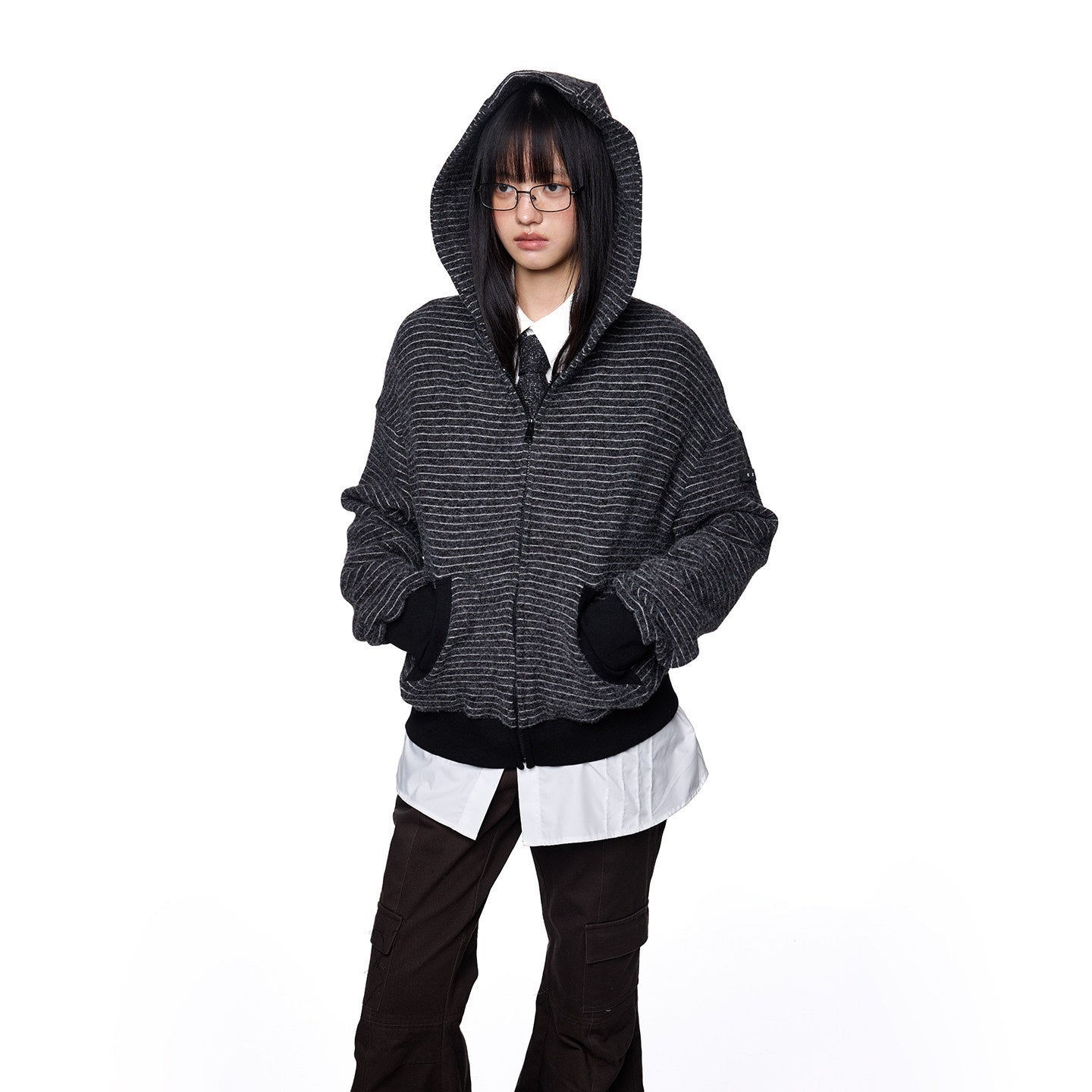 EZEK_Rabbit_Ear_Striped_Hooded_Women's_Acrylic_Cotton_Blend_Zip-up_Hoodies_965512539898_MISSTT